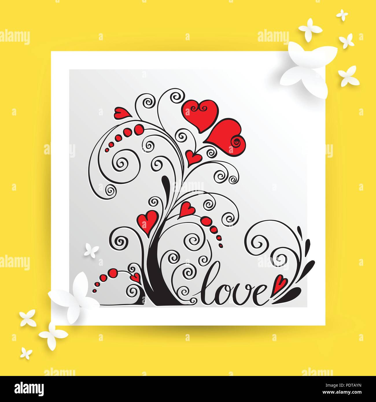 Heart flower for love card. Vector illustration Stock Vector Image ...