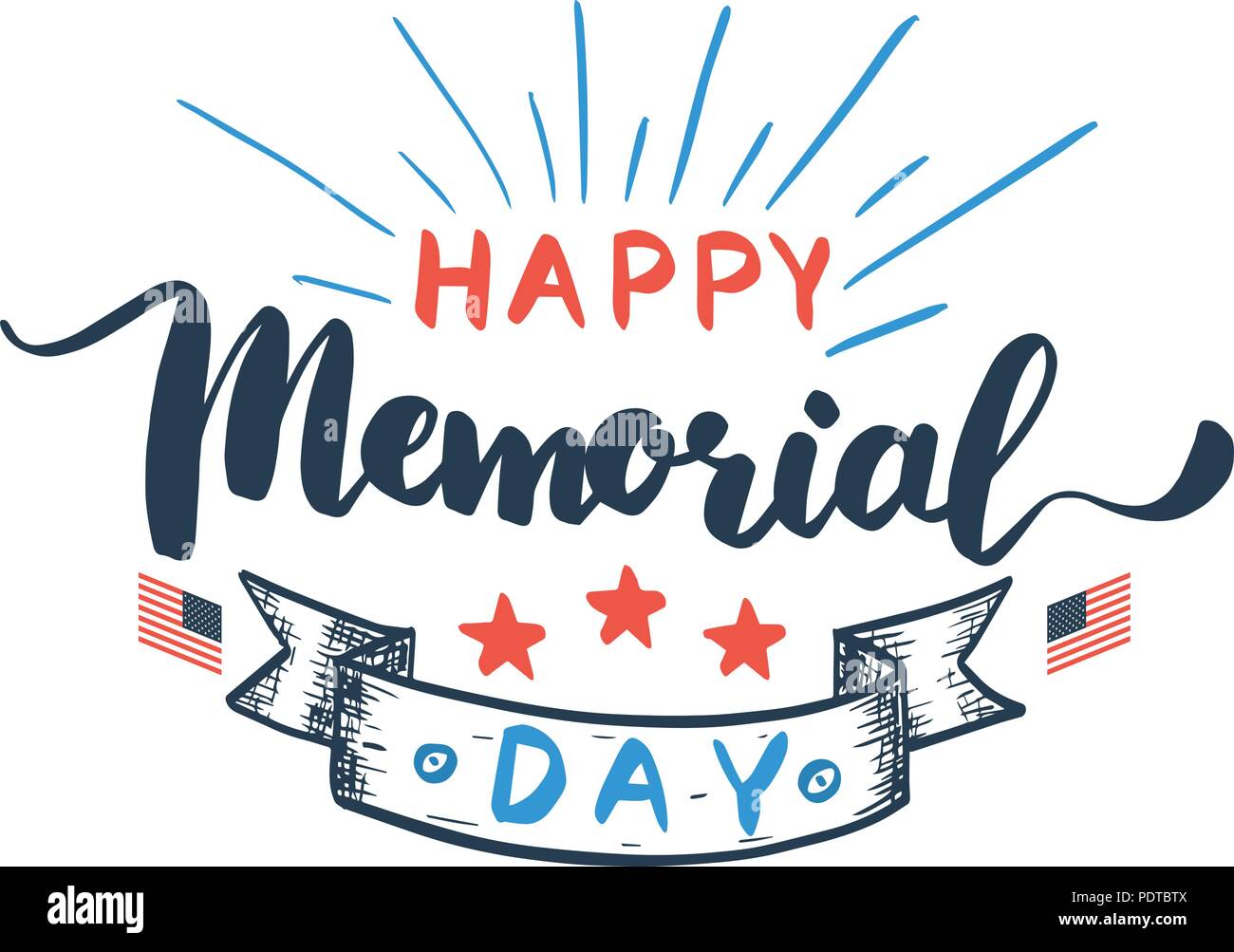 Happy Memorial Day Lettering Vector Illustration Stock Vector Image Art Alamy
