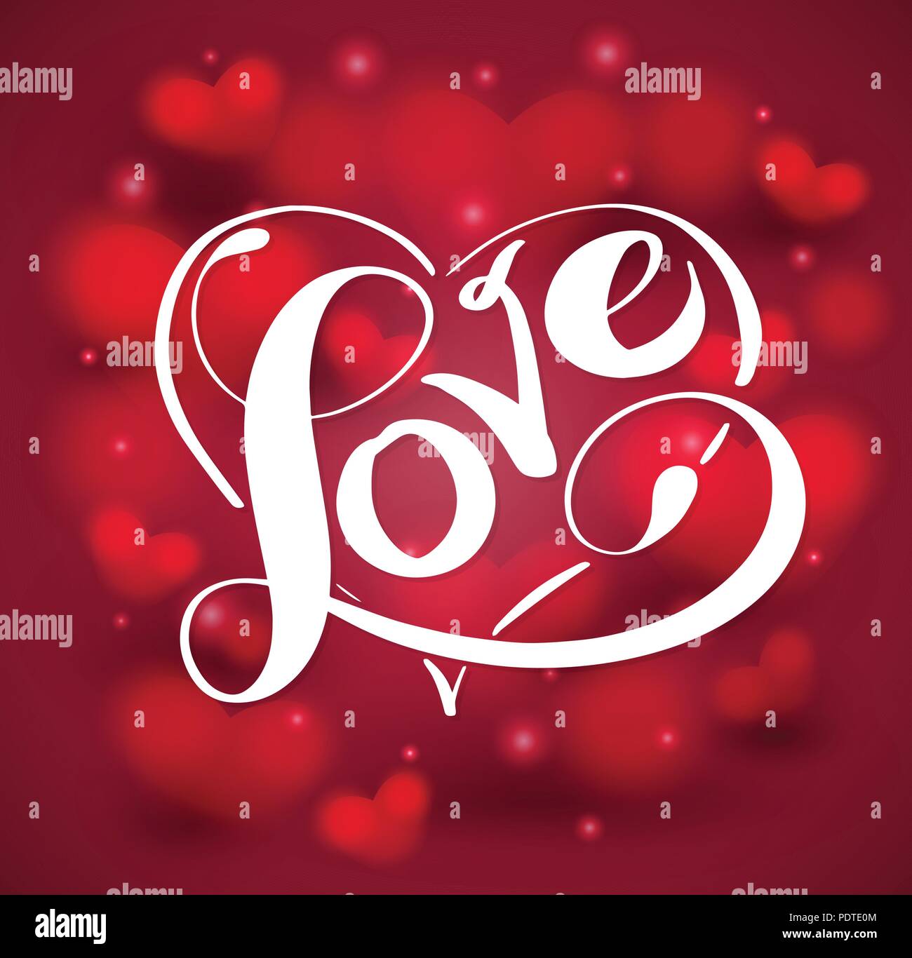 Khert Lettering Love lettering on heart shaped. Vector illustration for wedding and ...