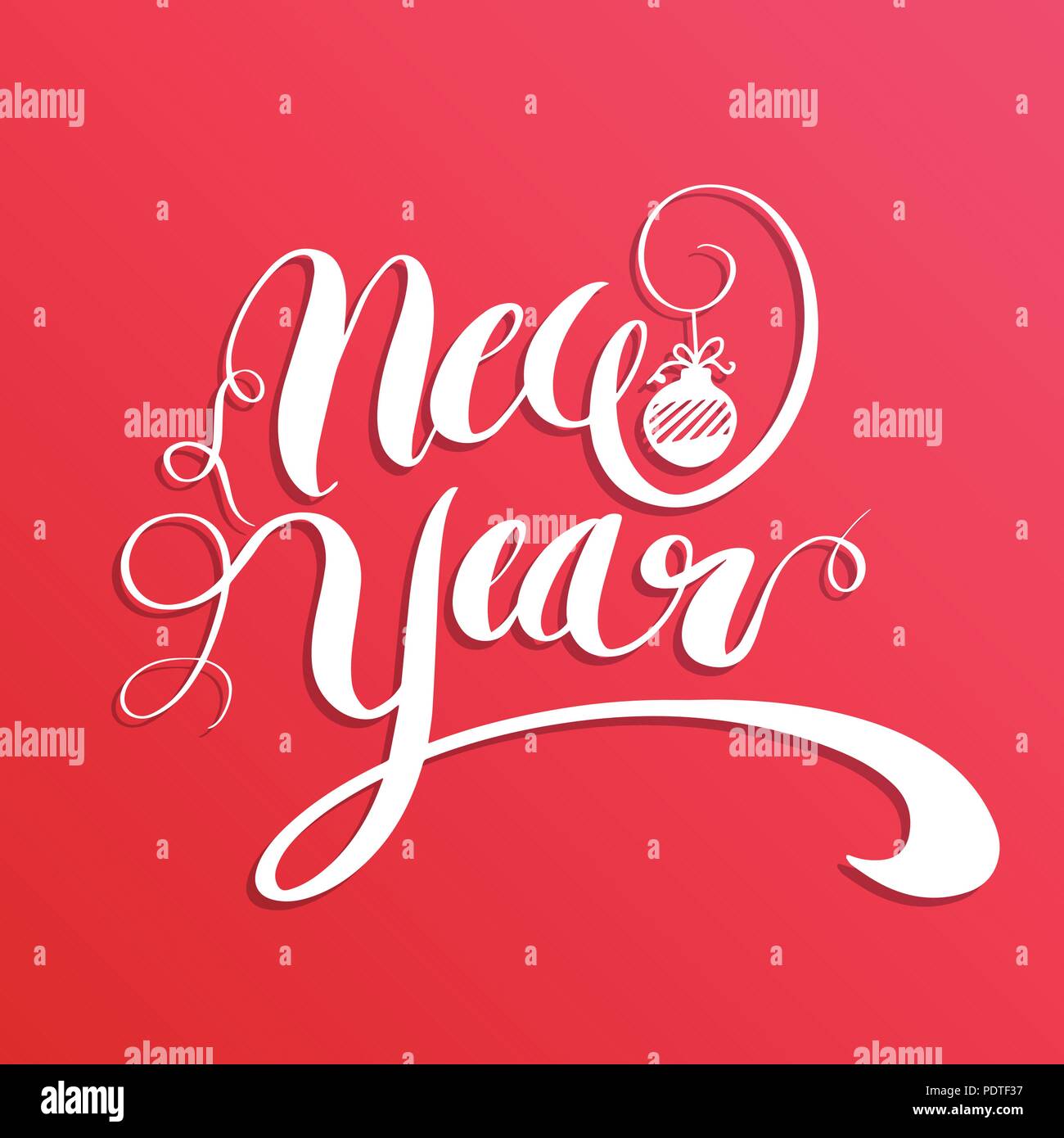 Happy New Year, lettering Greeting Card design text. Vector ...