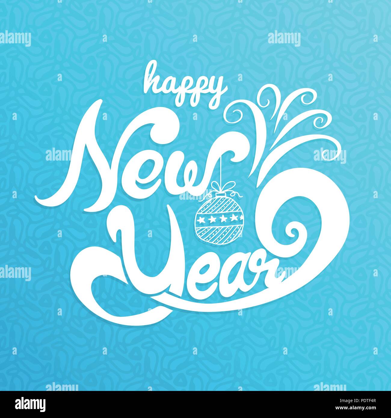 Happy New Year, lettering Greeting Card design text. Vector ...