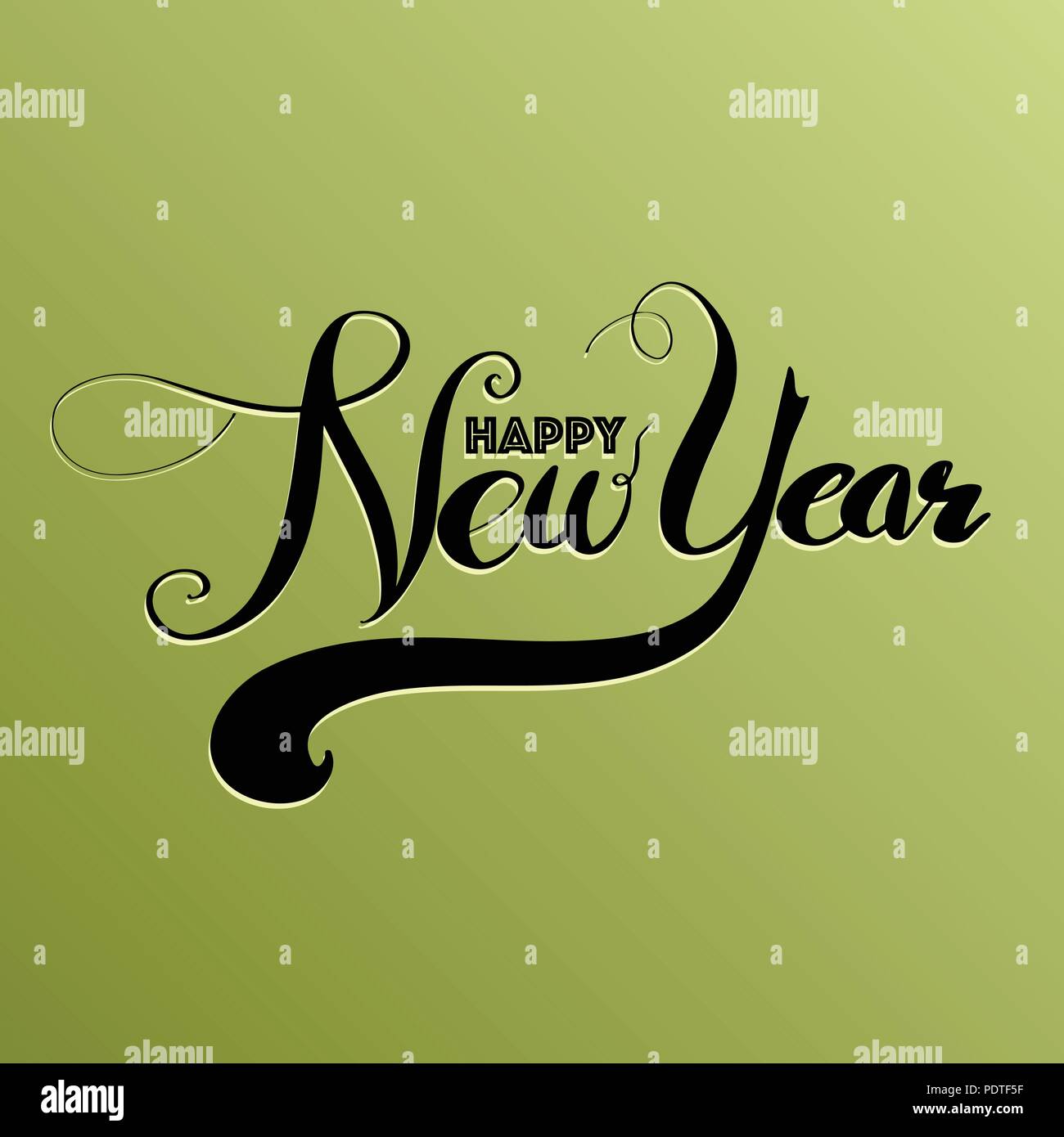 Happy New Year, lettering Greeting Card design text. Vector ...