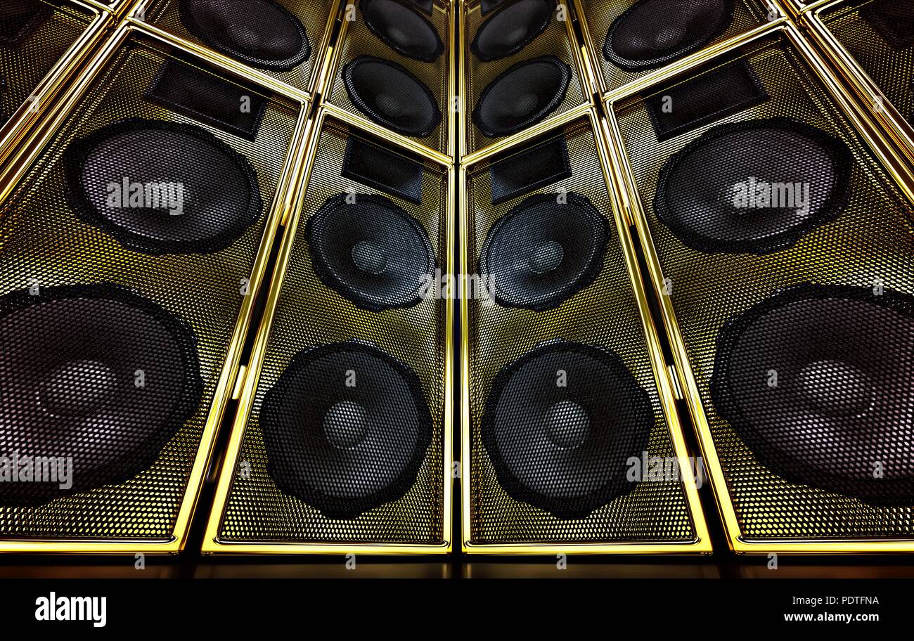 Golden sound system Stock Photo - Alamy