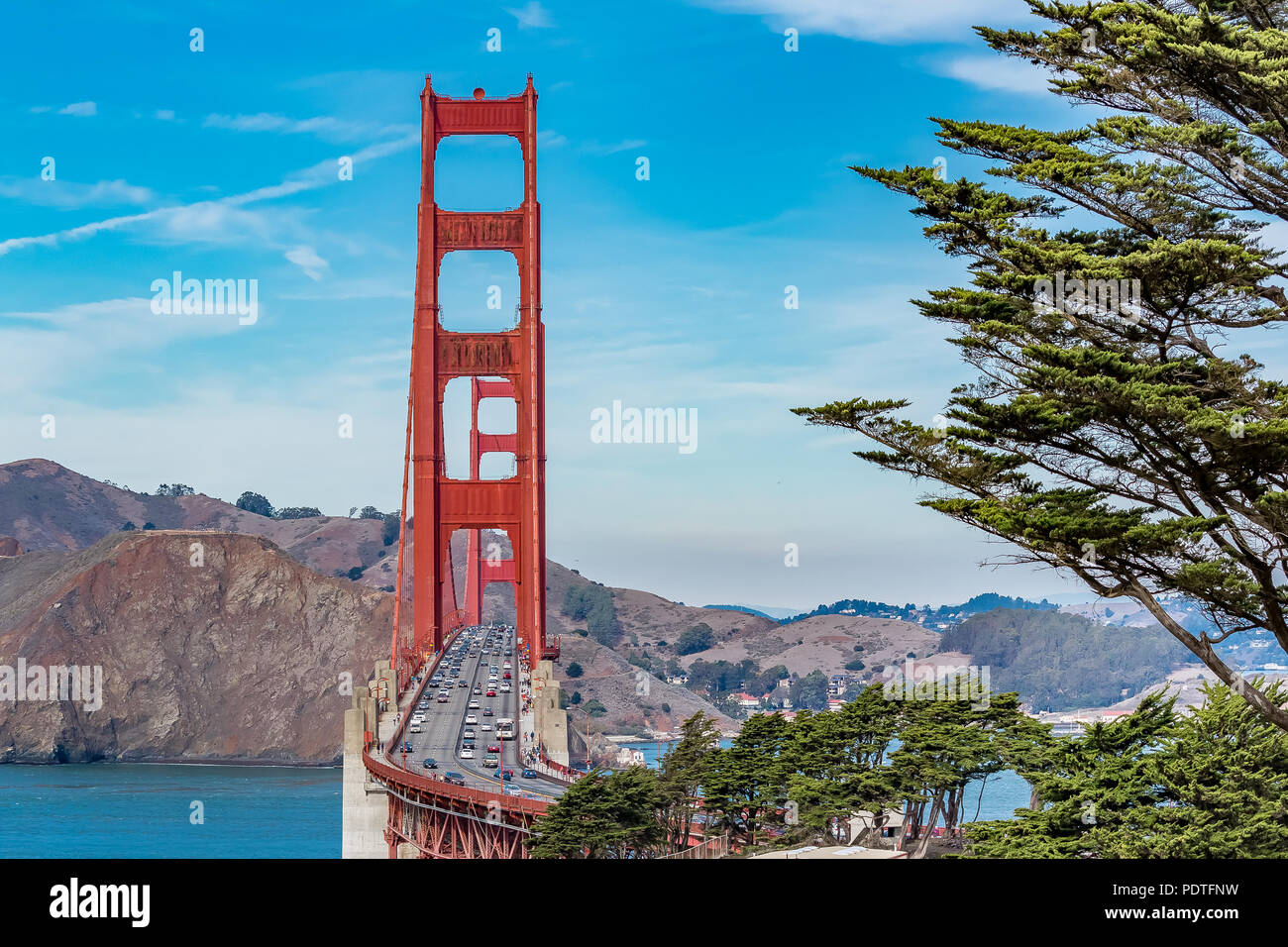 Golden Gate bridge on a clear day in San Francisco, USA Stock Photo - Alamy