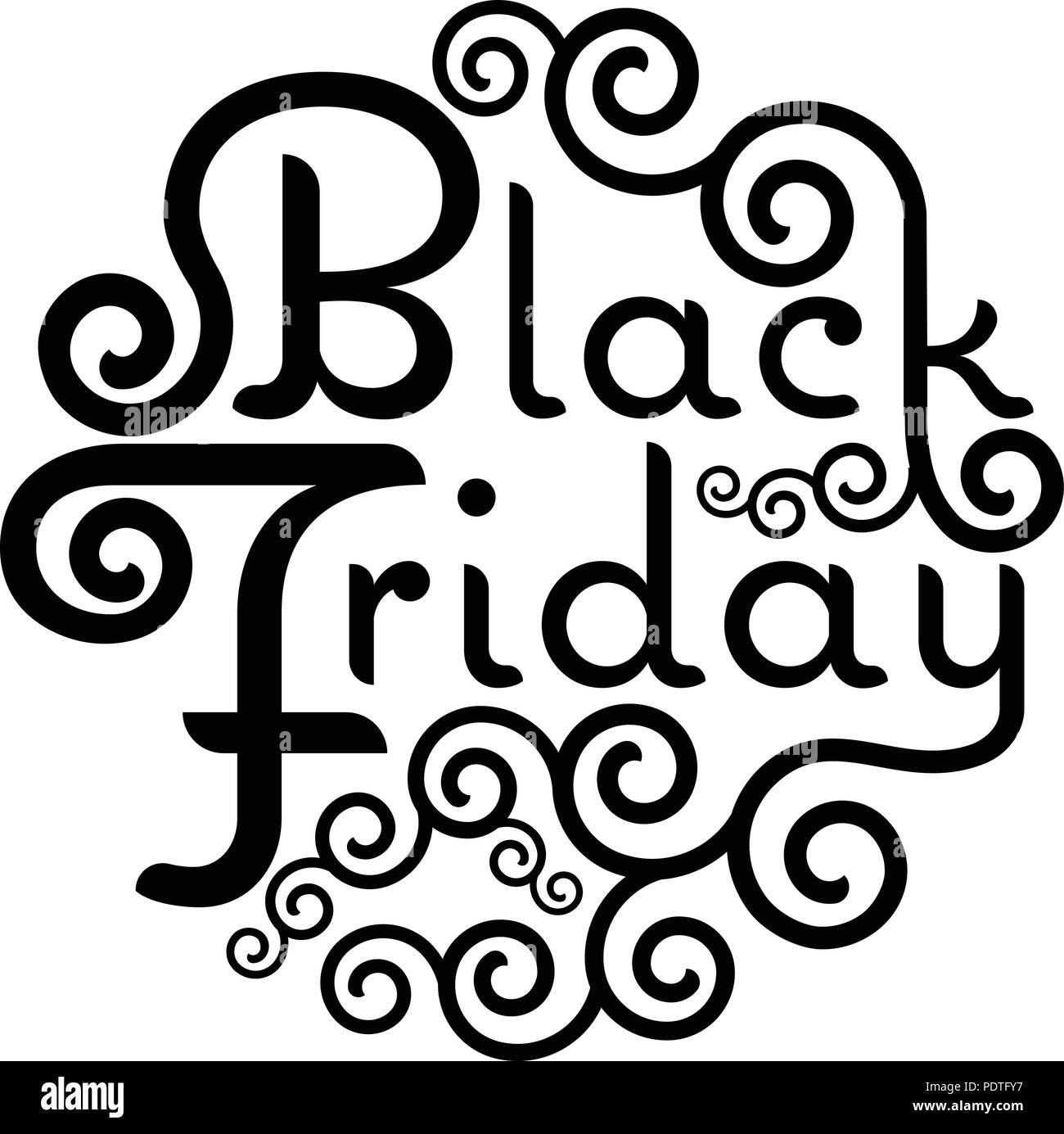 Black Friday Sale vector text Vintage Calligraphy Lettering