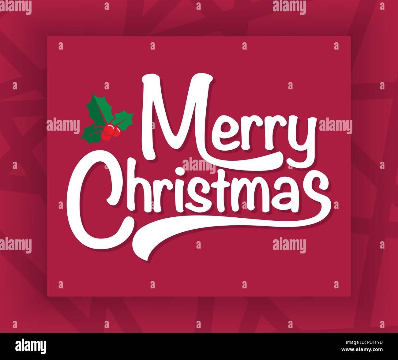 Merry Christmas and Happy new year text free hand design on deep red ...