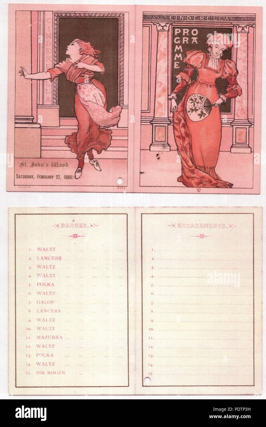 197 St. John's Wood Dance Card 1886 full 01 Stock Photo