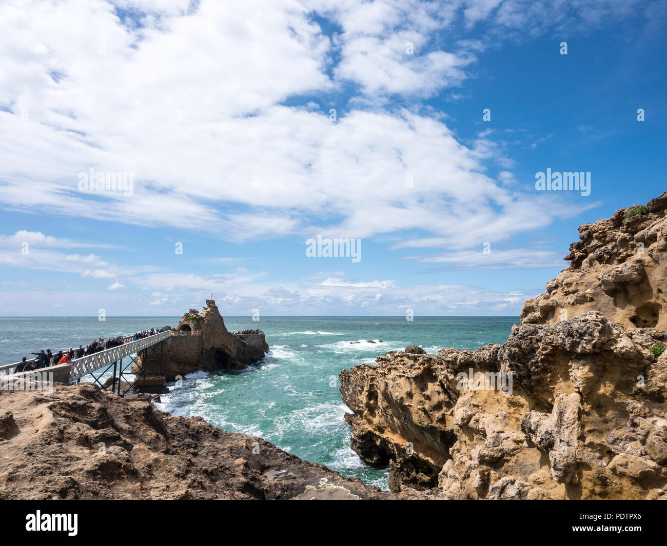 Scenery of the coastline in Biarritz France Stock Photo