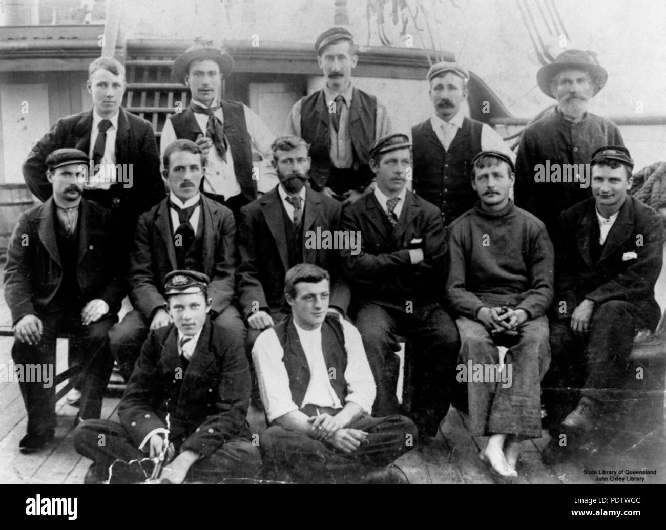 Members of a ships crew members of a ships crew Black and White Stock ...