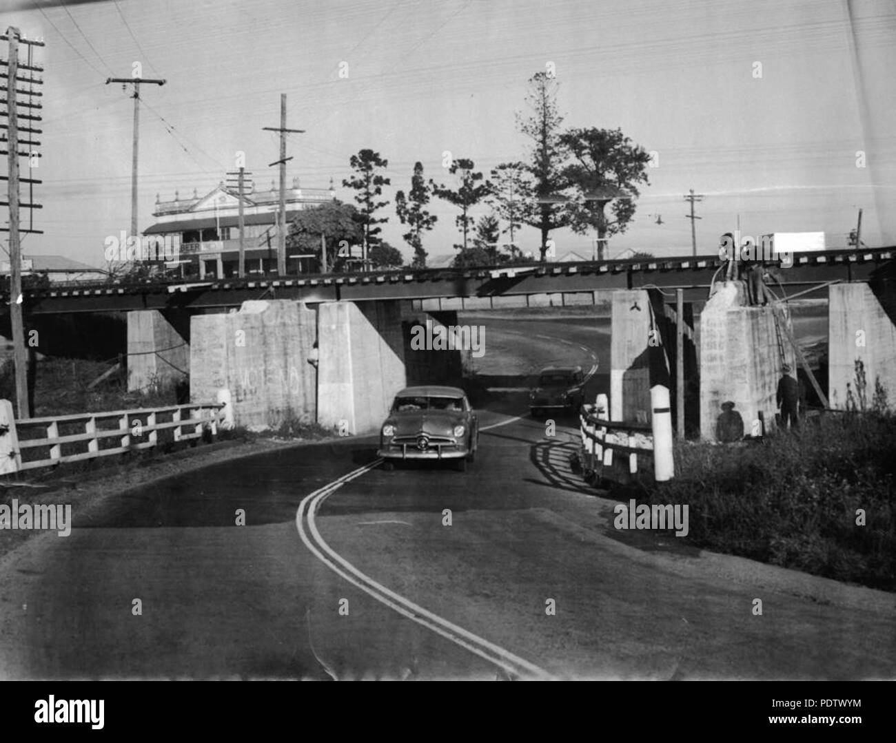 211 StateLibQld 1 119660 Rocklea Railway Bridge, Brisbane, 1953 Stock Photo