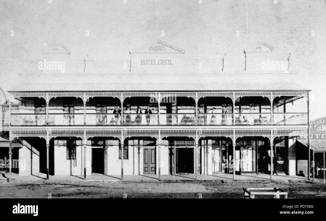 212 StateLibQld 1 122311 Hotel Cecil, Wondai, ca. 1912 Stock Photo