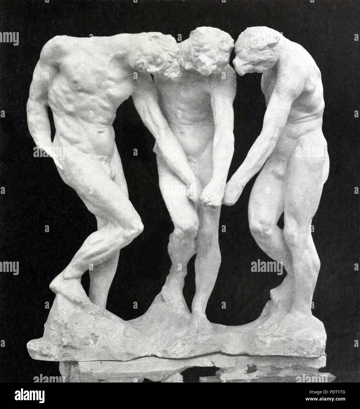 28 Auguste Rodin, The three shades (Les Trois Ombres), for the top of The Gates of Hell, before 1886, plaster Stock Photo
