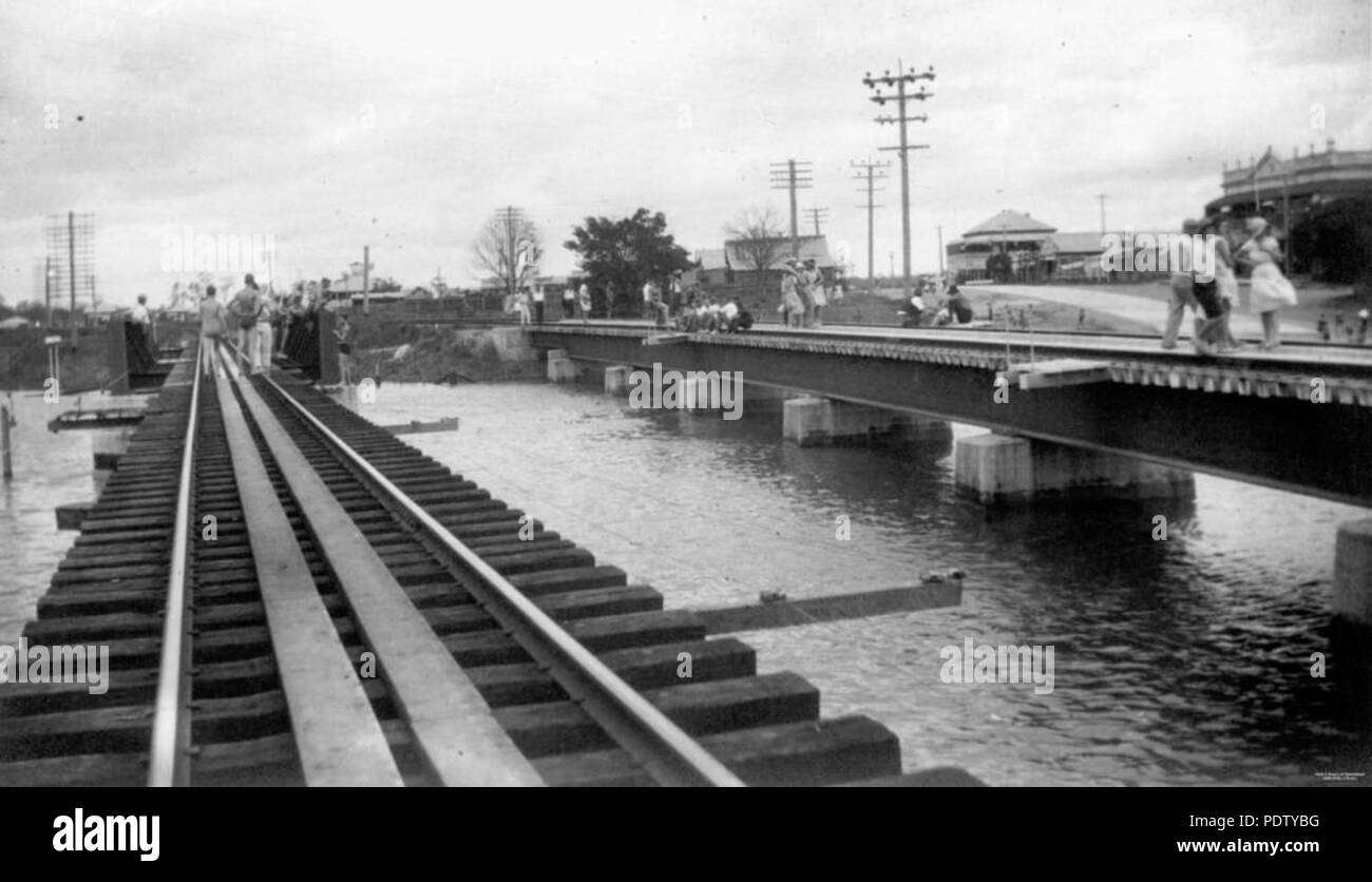 218 StateLibQld 1 132388 Floods at Rocklea, Brisbane, 1930 Stock Photo