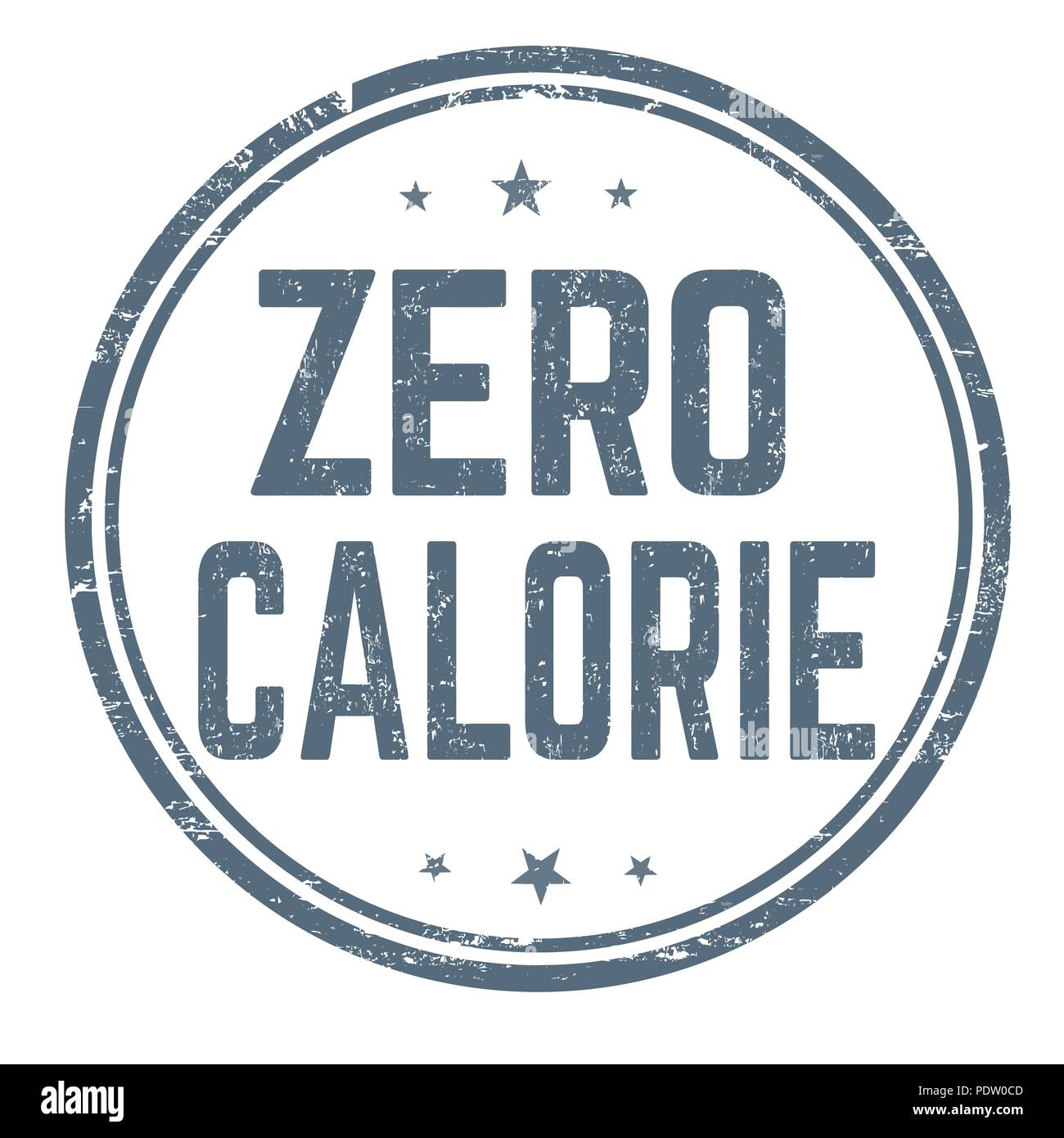 Zero calorie sign or stamp on white background, vector illustration Stock Vector