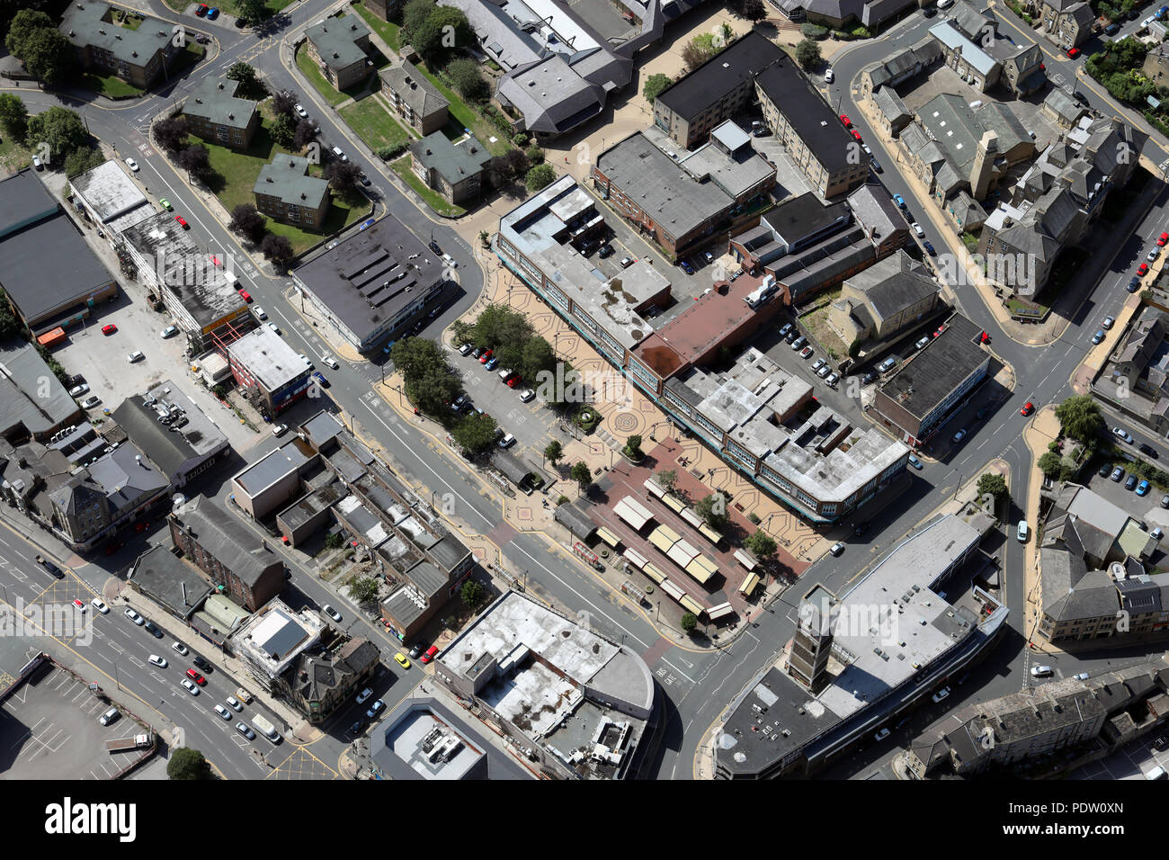aerial view of Market Street & Market Square, Shipley, West Yorkshire
