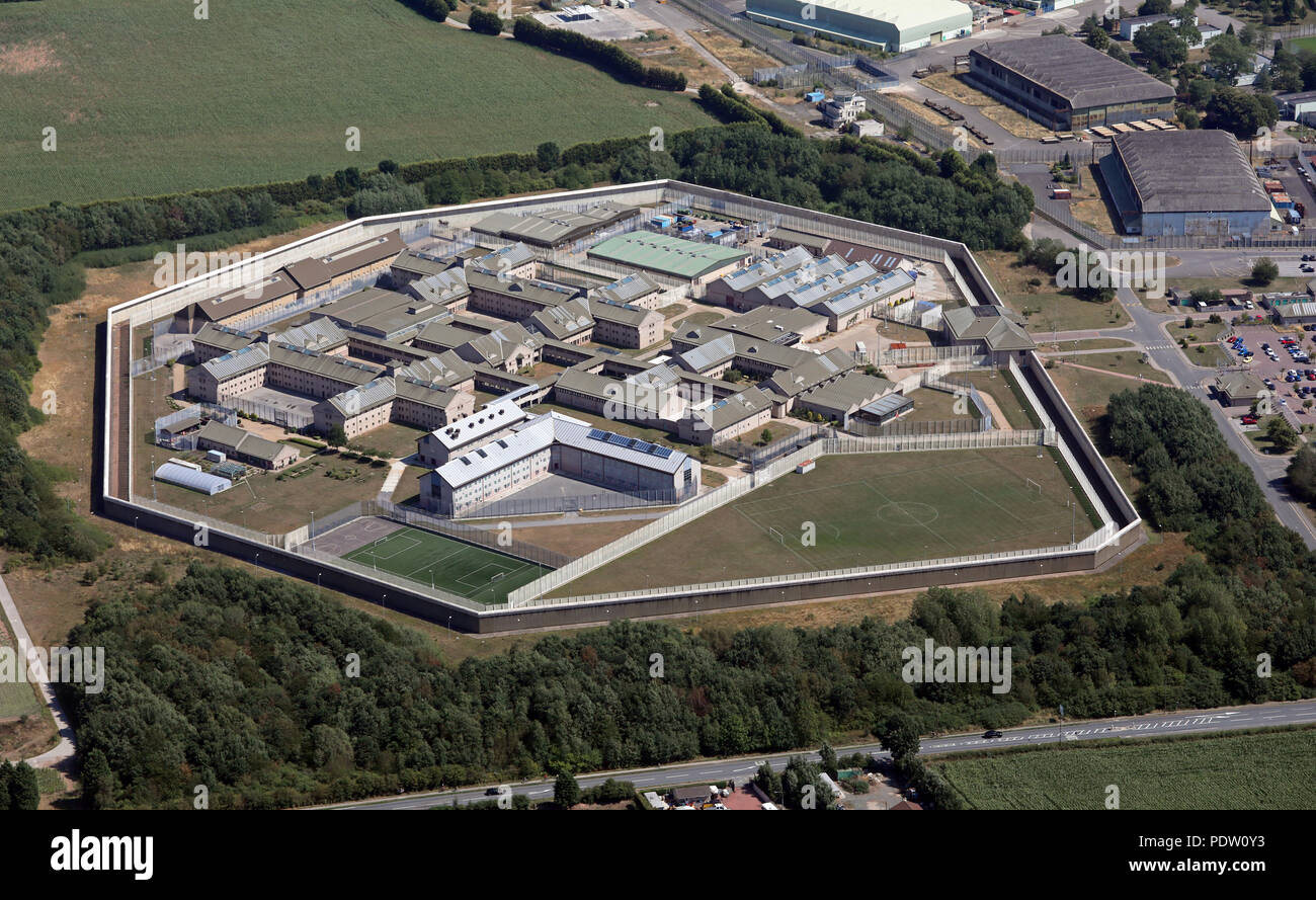 aerial view of HMP Moorland, Hatfield, Doncaster Stock Photo
