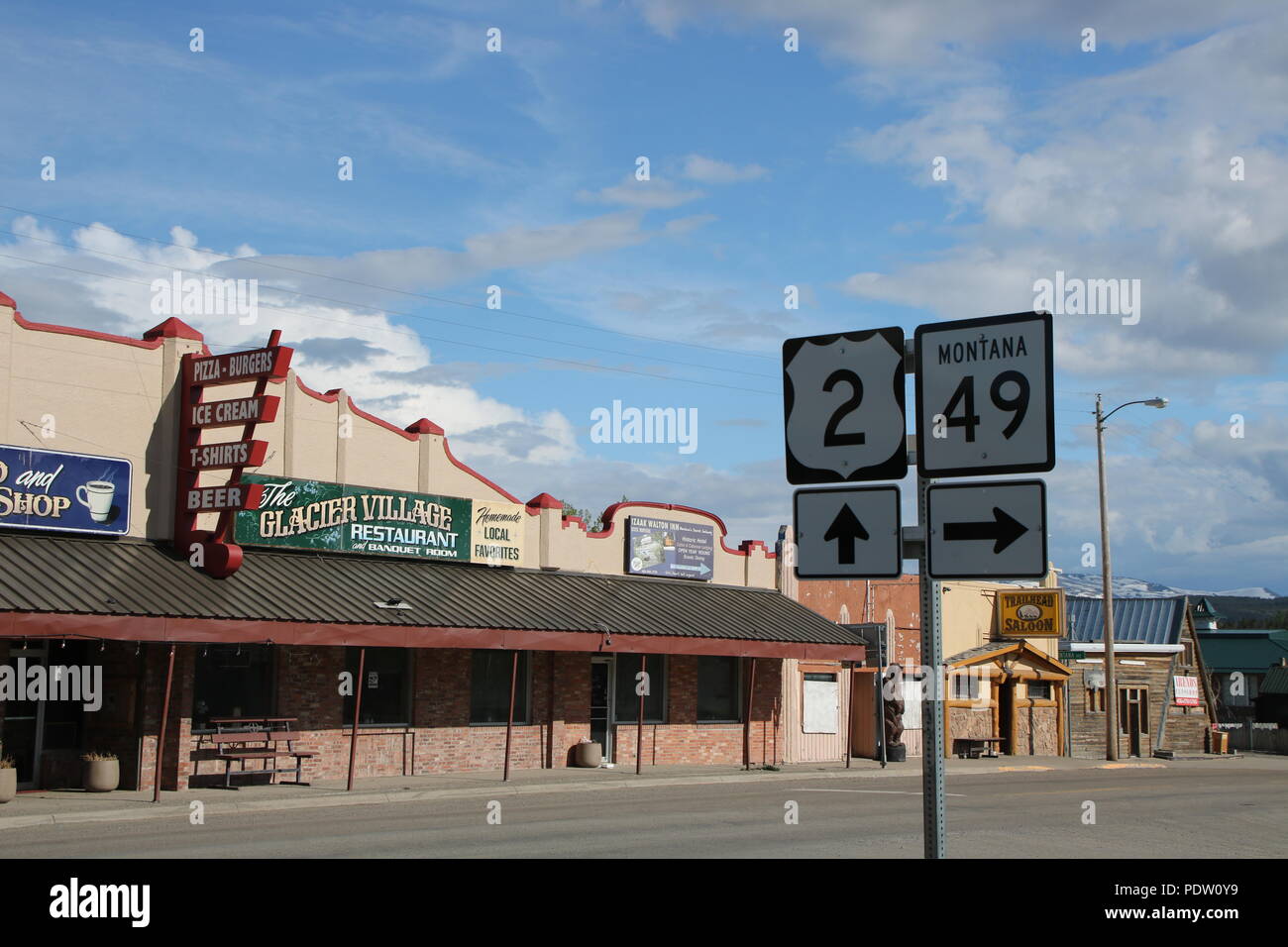 East Glacier Village. Montana, U.S.A Stock Photo Alamy