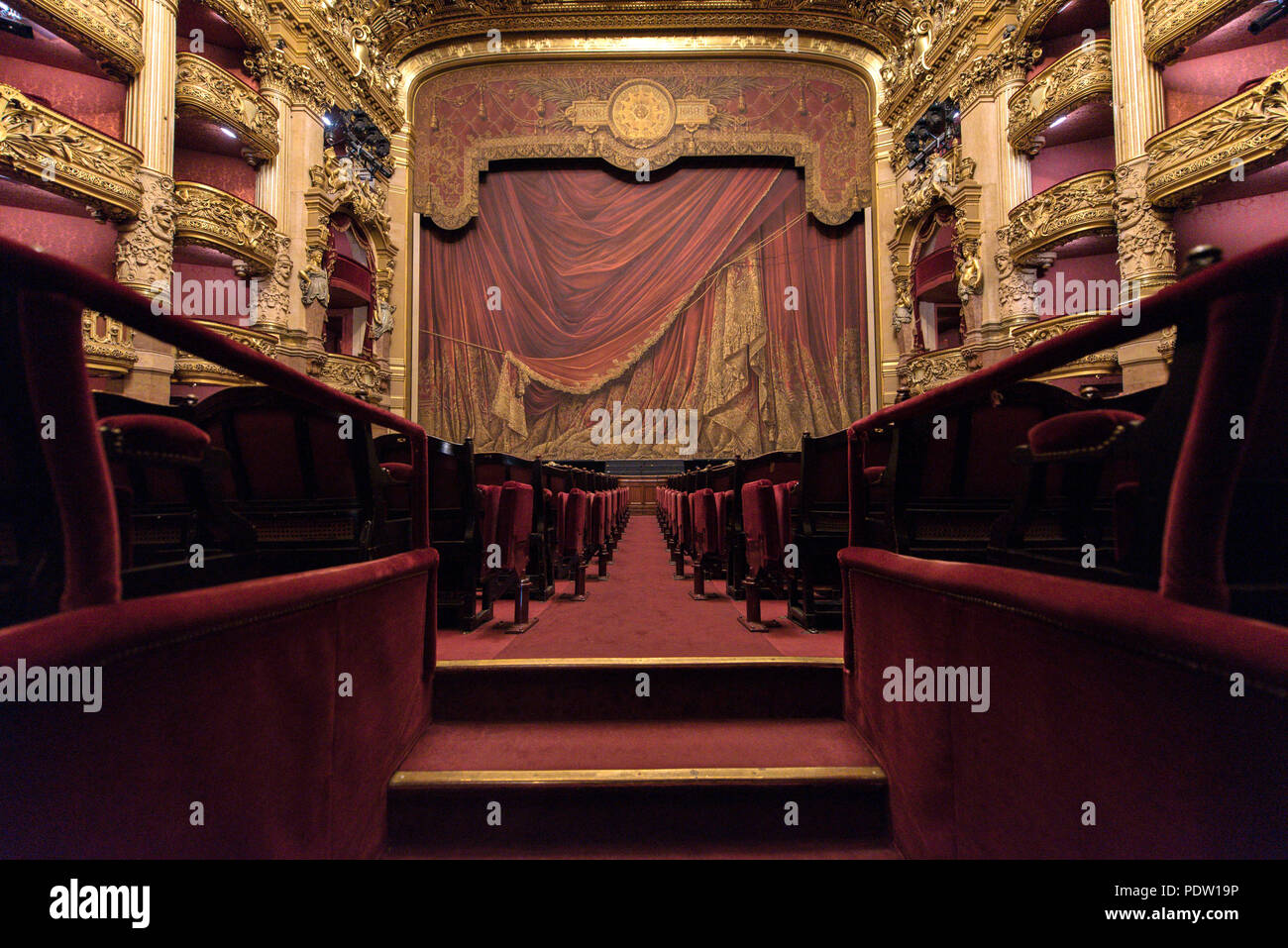 Paris (France): Opera Garnier. The building is classified as a National Historic Landmark (French "Monument Historique") Stock Photo