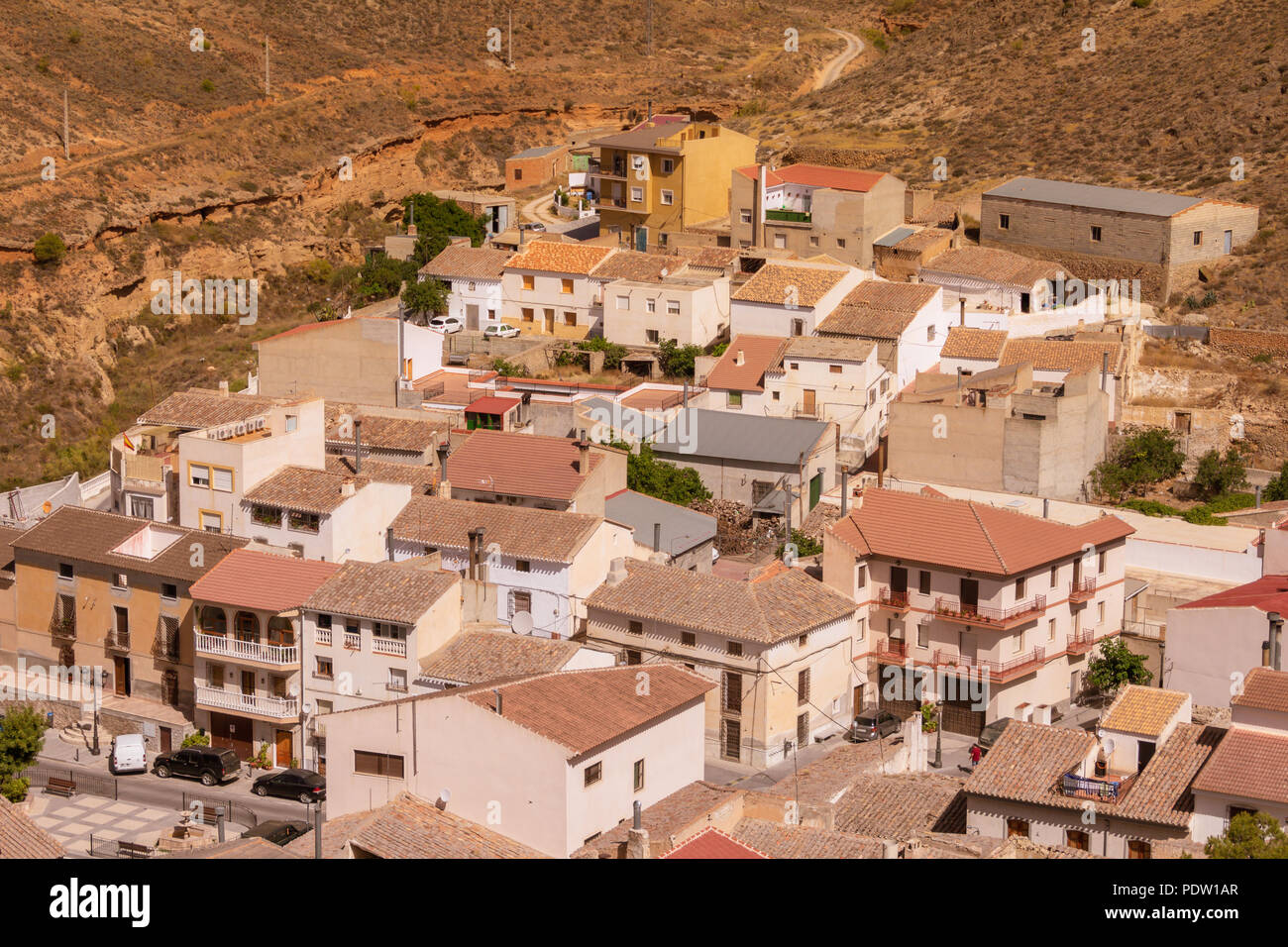Spanish Houses in Oria a Small Rural Town in Andalucia Spain Stock Photo