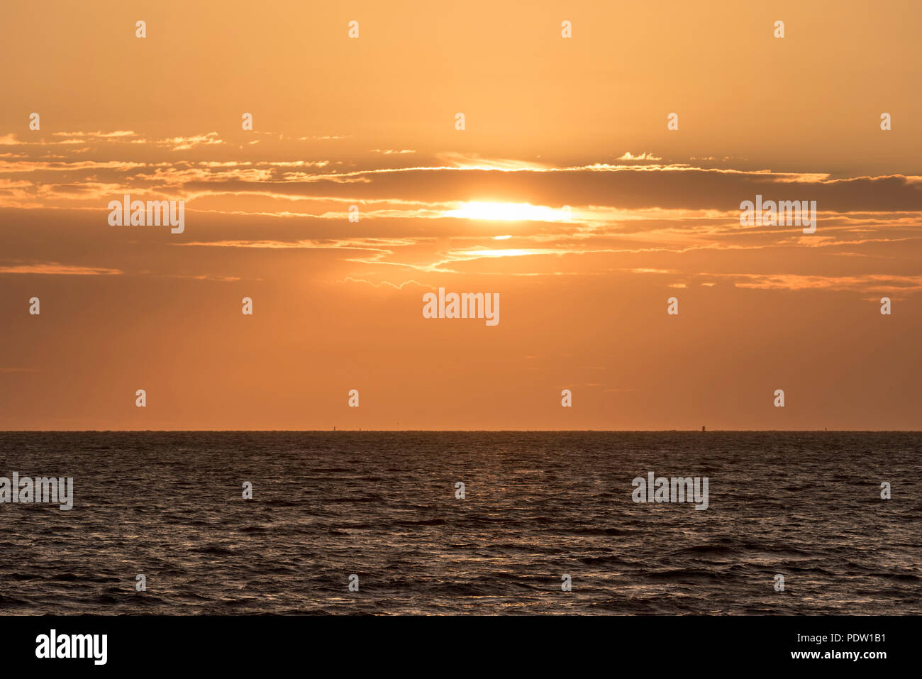 Sunset over the sea. Stock Photo