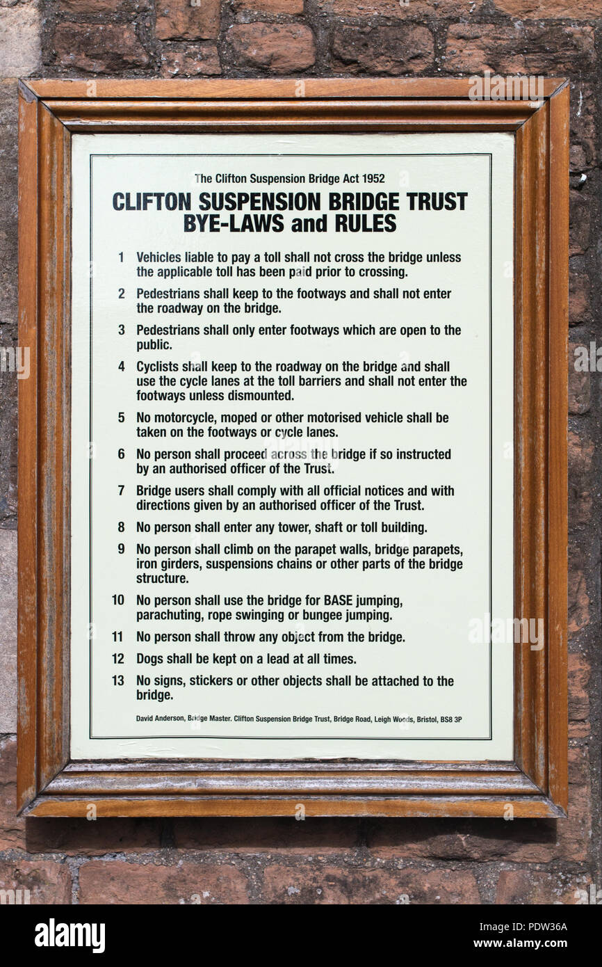 CLIFTON SUSPENSION BRIDGE ByLaws Stock Photo Alamy