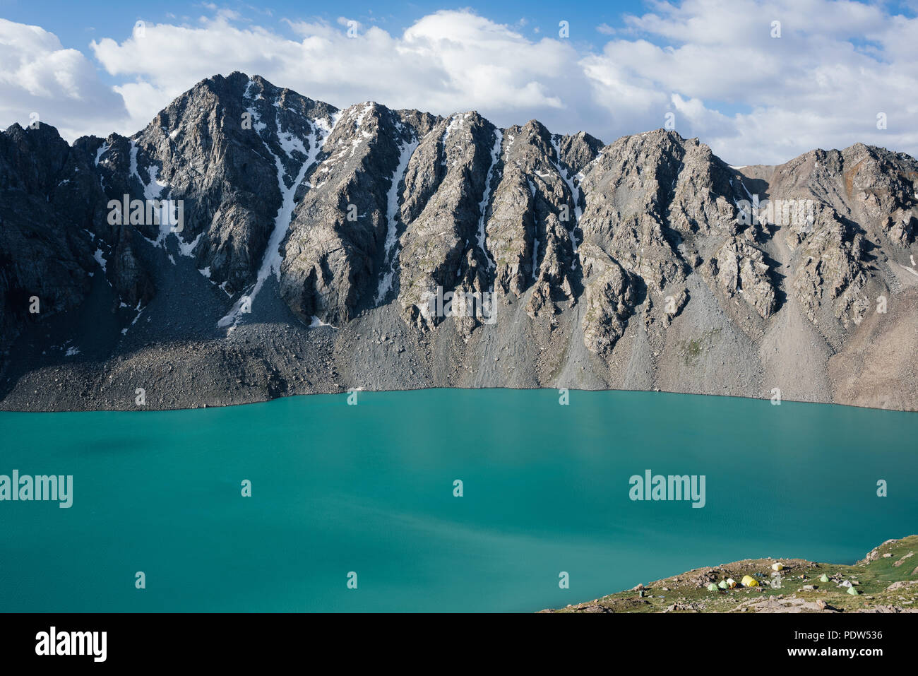 Ala Kul Lake in Kyrgyzstan Stock Photo
