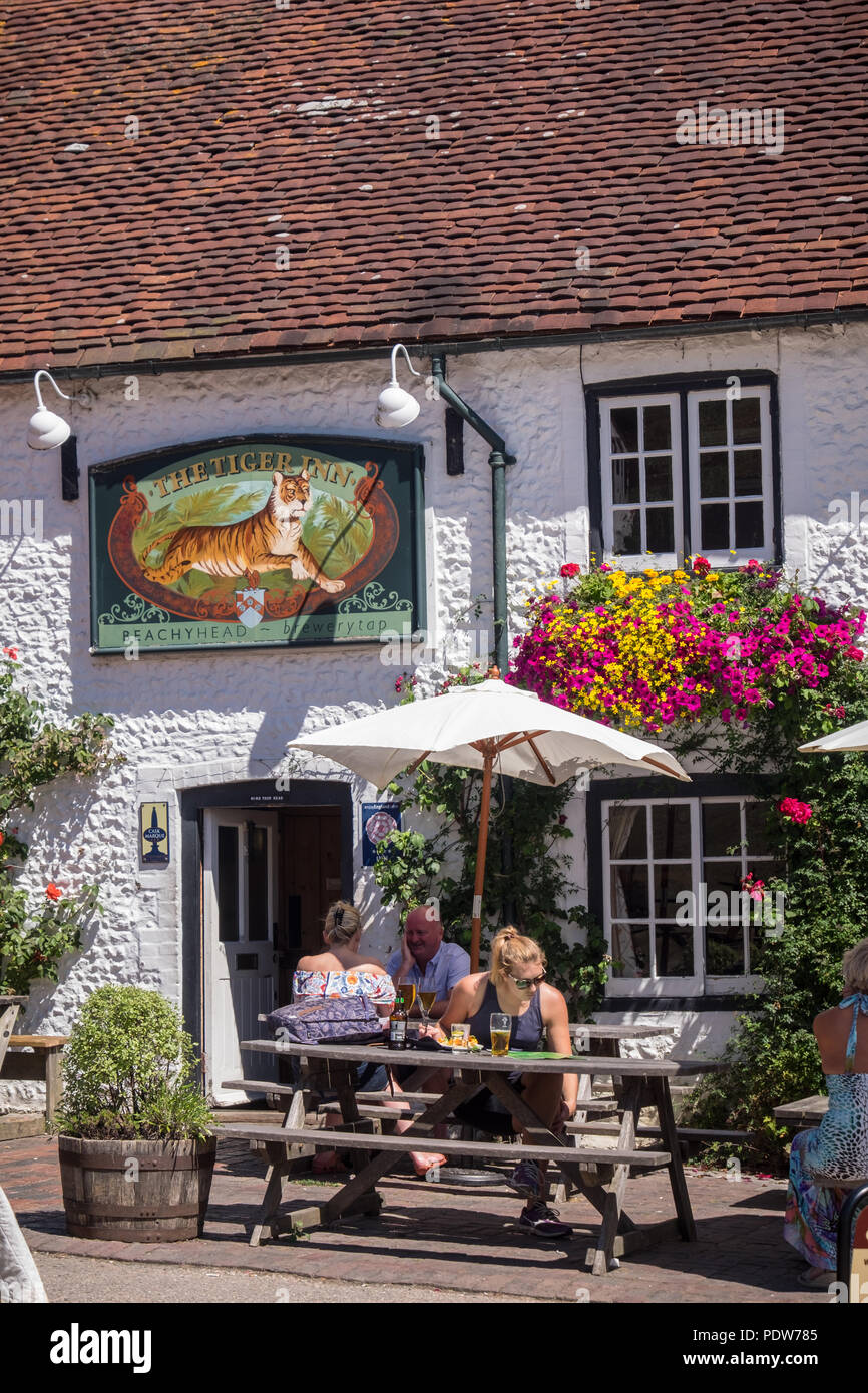 The Tiger Inn, East Dean, East Sussex which is situated a stones throw from the retirement house of Sherlock Holmes Stock Photo
