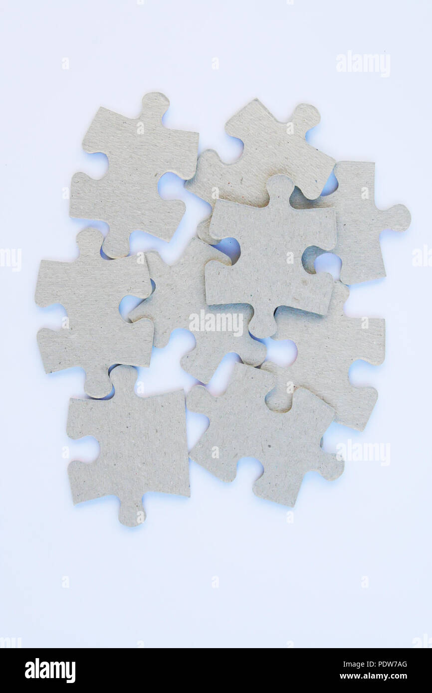 Bunch of puzzle pieces. Heap puzzle pieces. Stock Photo