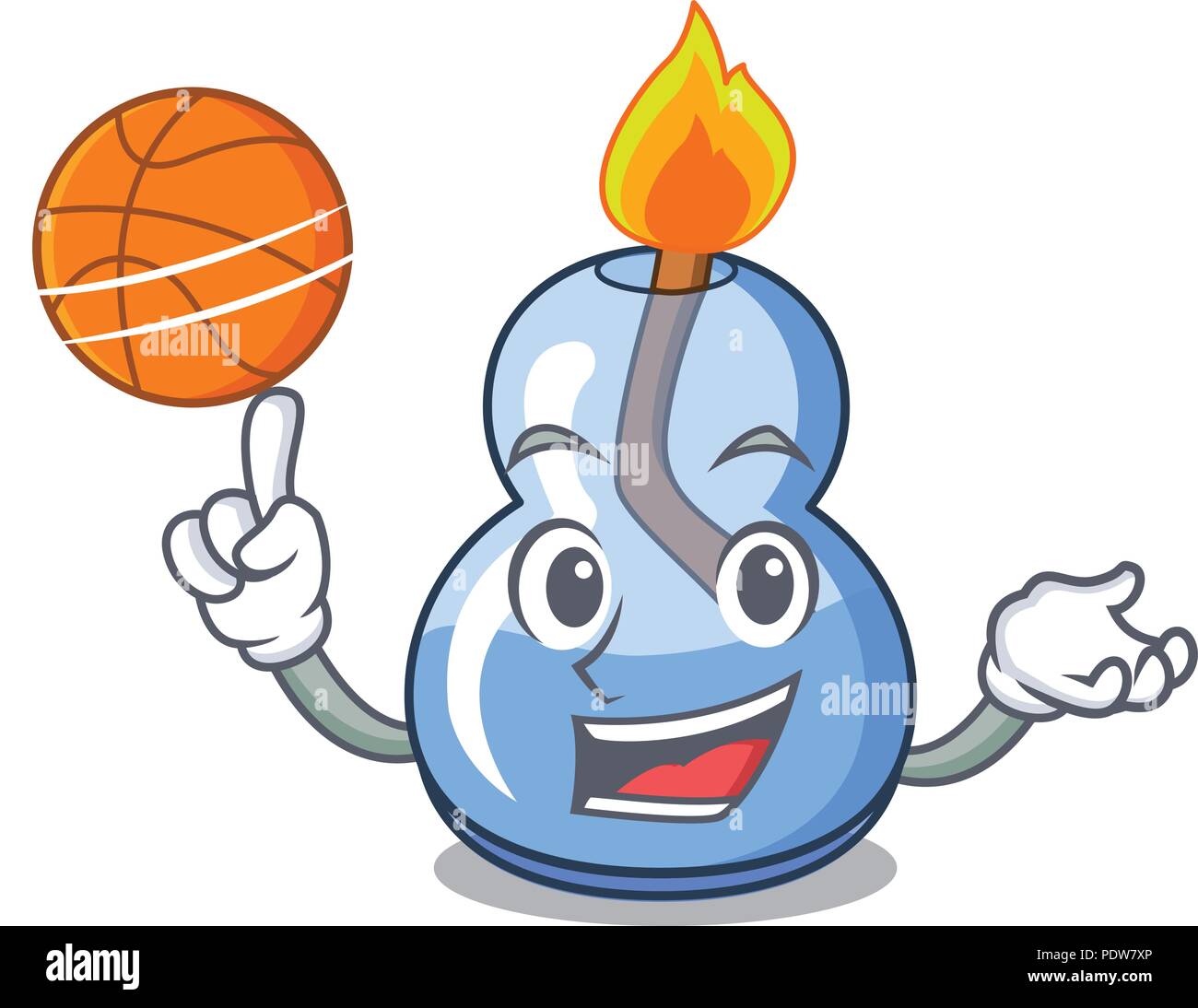 With basketball alcohol burner character cartoon Stock Vector Image