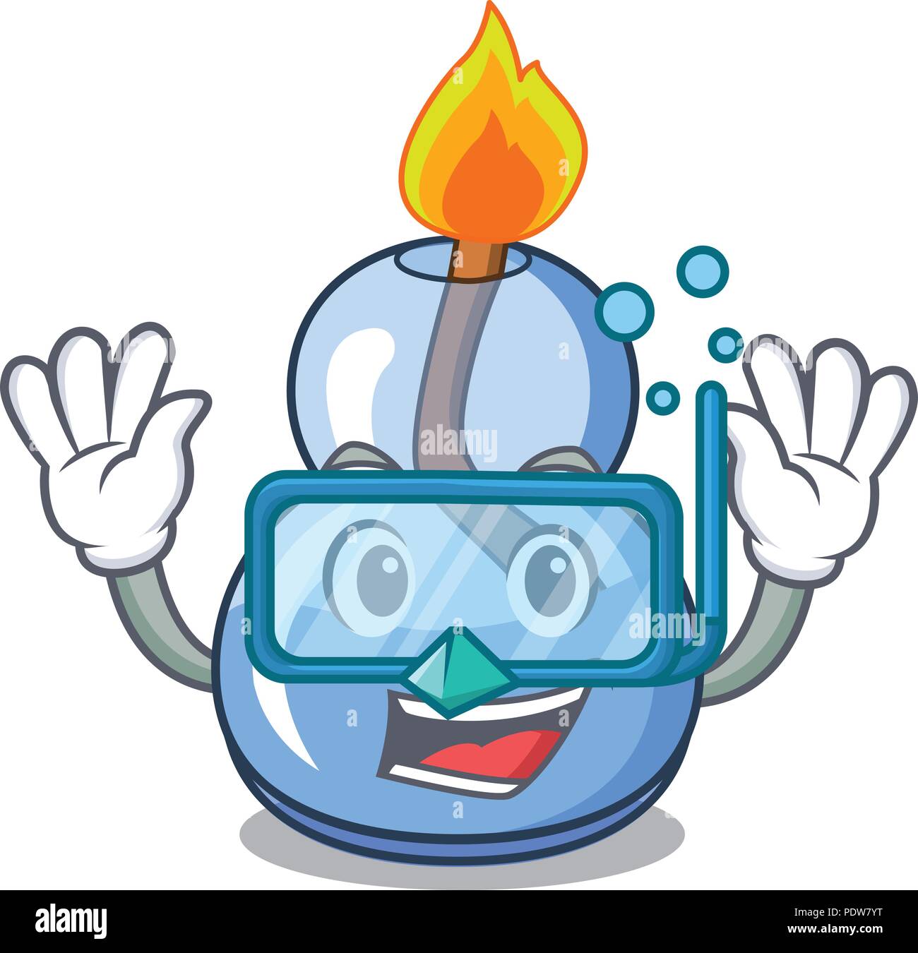 Diving alcohol burner character cartoon Stock Vector Image & Art Alamy