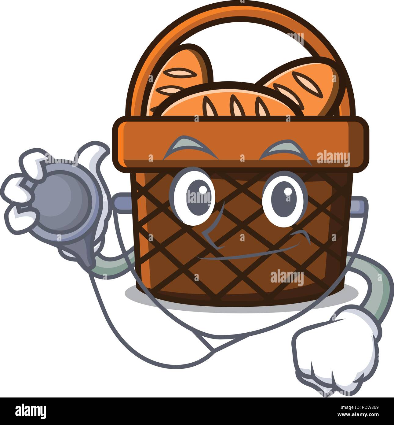 Doctor bread basket character cartoon Stock Vector Image & Art Alamy