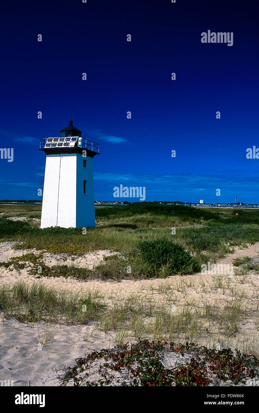 The iconic Wood End Lighthouse at the tip of Cape Cod near Provincetown