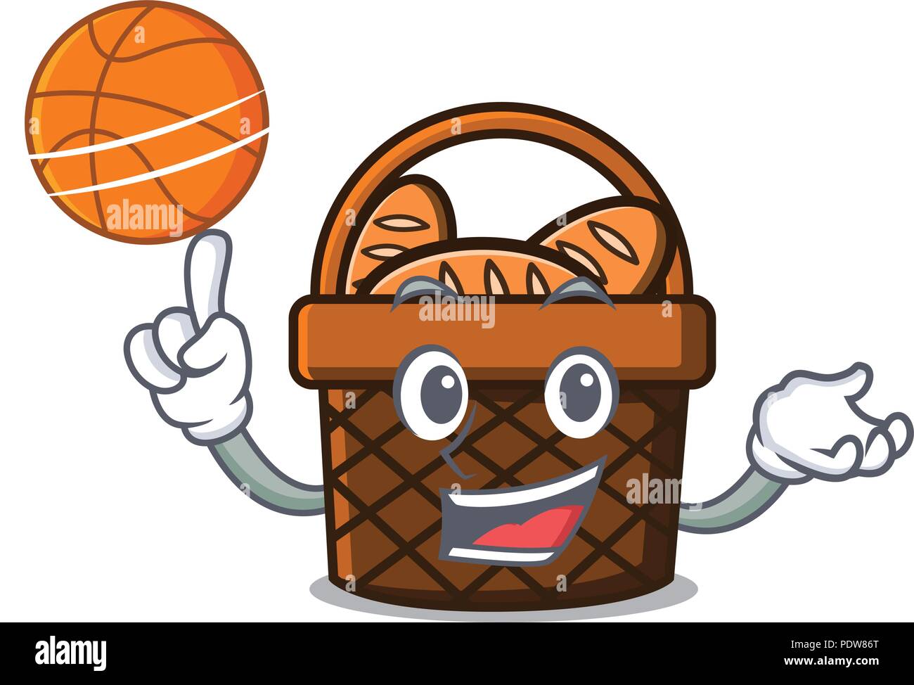 With basketball bread basket character cartoon Stock Vector Image & Art