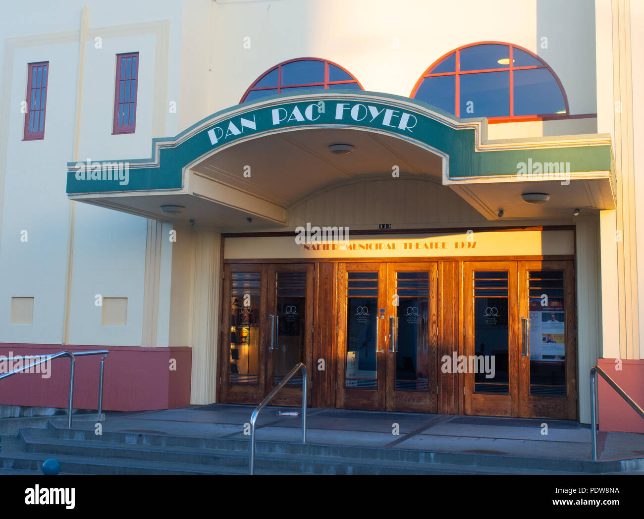 Pan Pac Foyer Entrance To The Napier Municipal Theatre Stock Photo