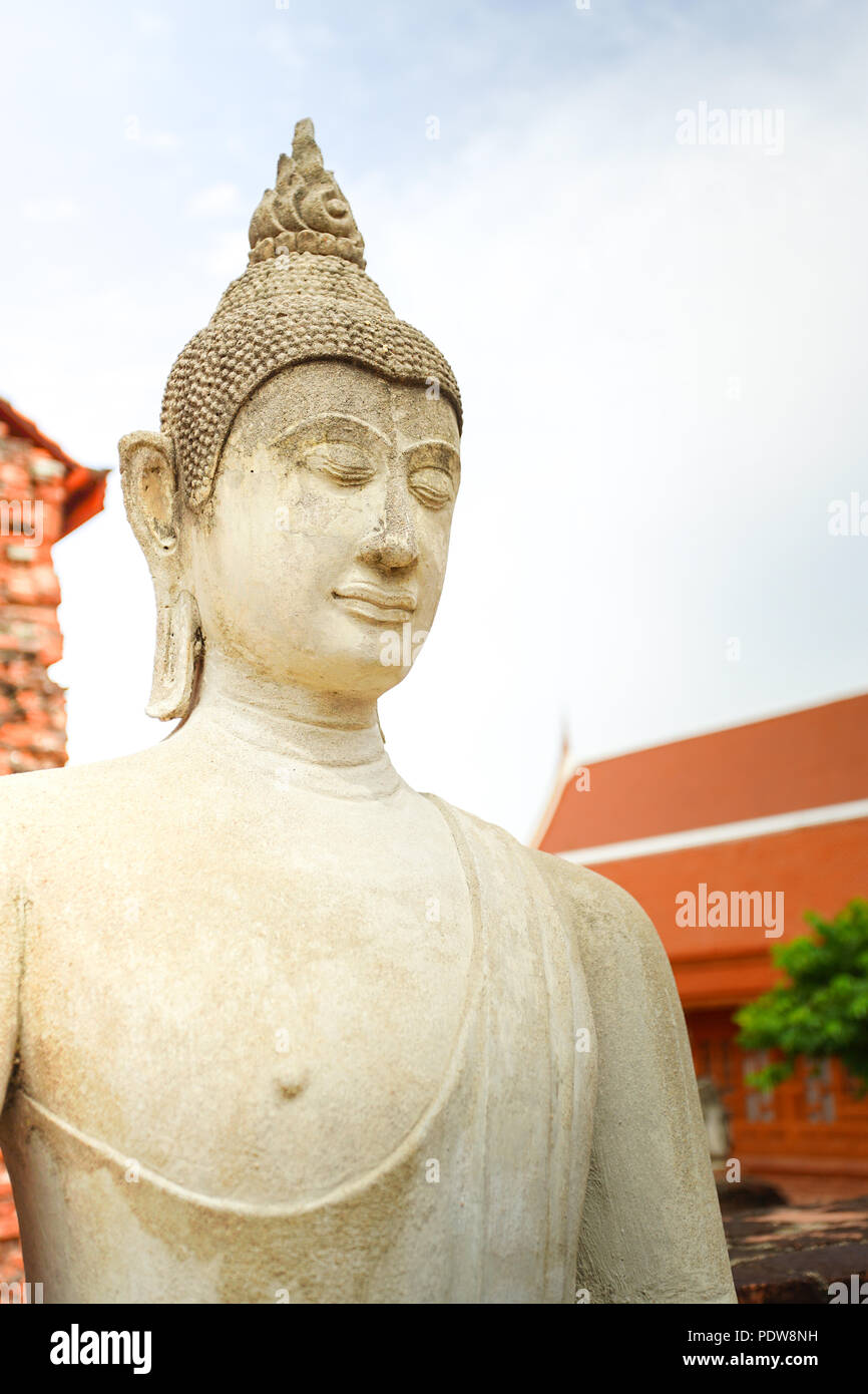 The Buddha image in Wat Yai Chai Mongkhon, Ayutthaya province, Thailand. Stock Photo