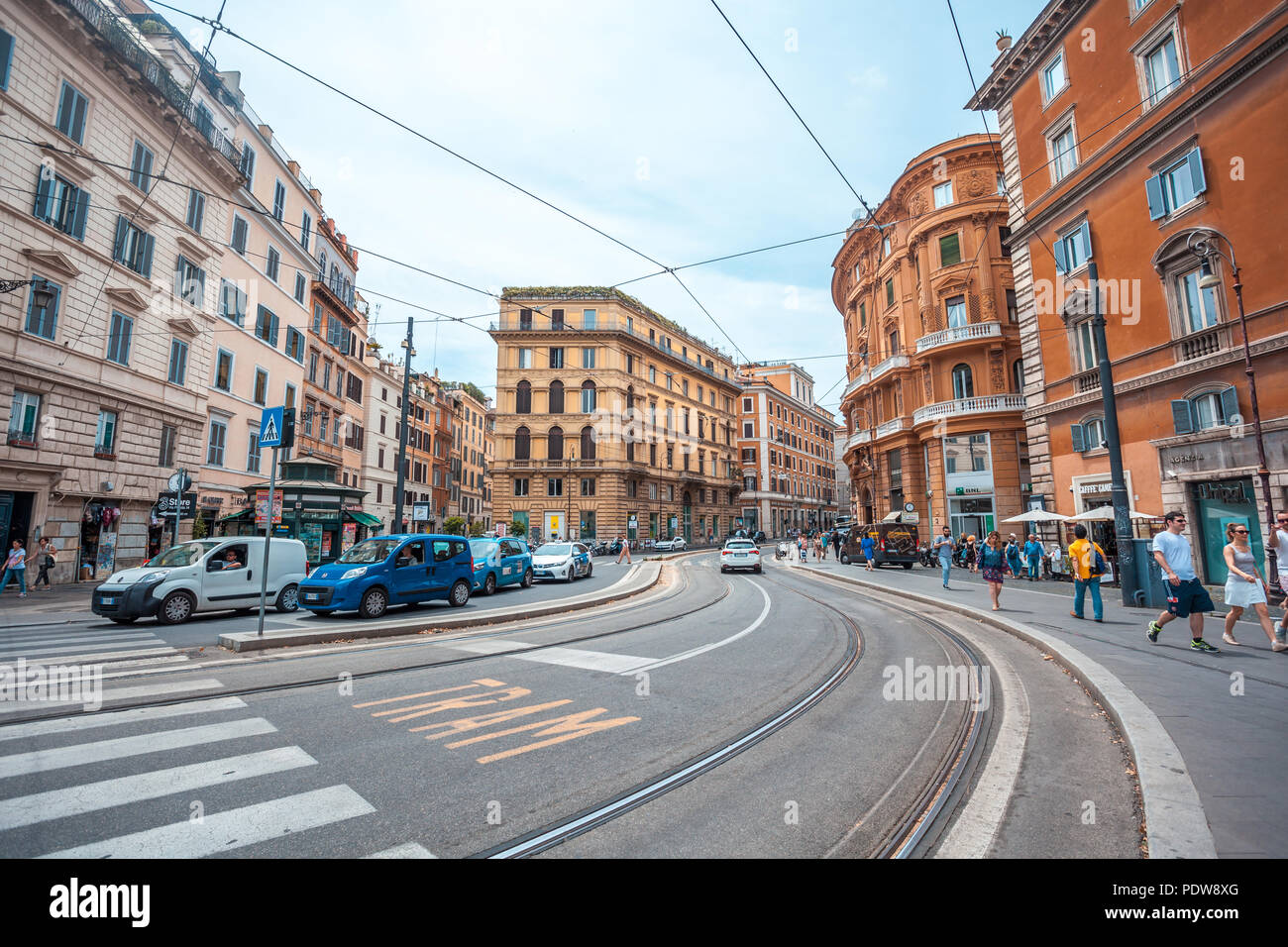 Old street in Rome, Italy. Architecture and landmark of Rome Stock ...
