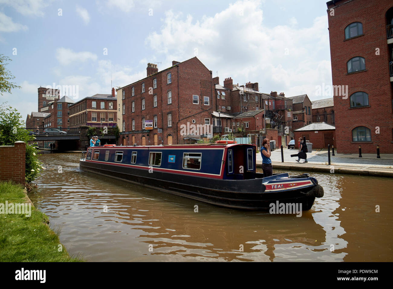 canal narrowboat on the Shropshire union canal main line in chester ...