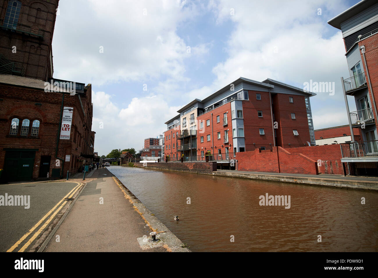 redeveloped Shropshire union canal main line in chester cheshire england uk Stock Photo