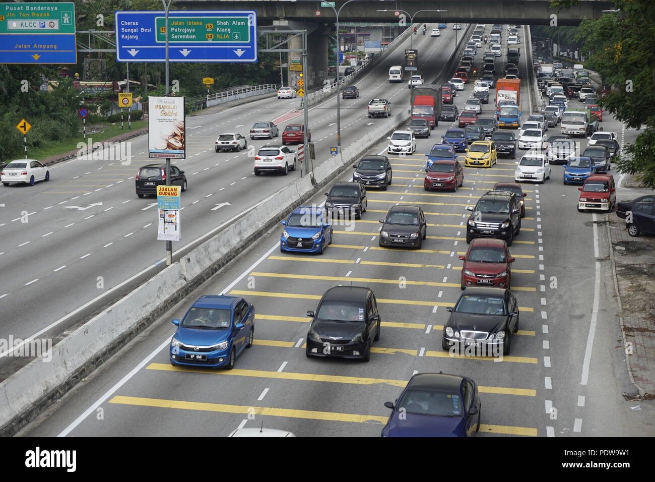 Highway Traffic Bottleneck High Resolution Stock Photography and 