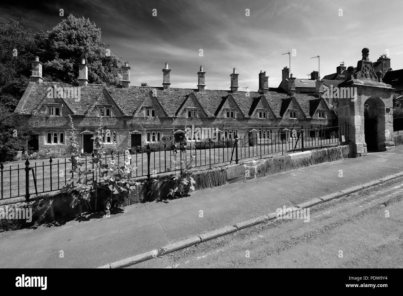 The stone built Almshouses at Chipping Norton town, Oxfordshire Cotswolds, England, UK Stock Photo