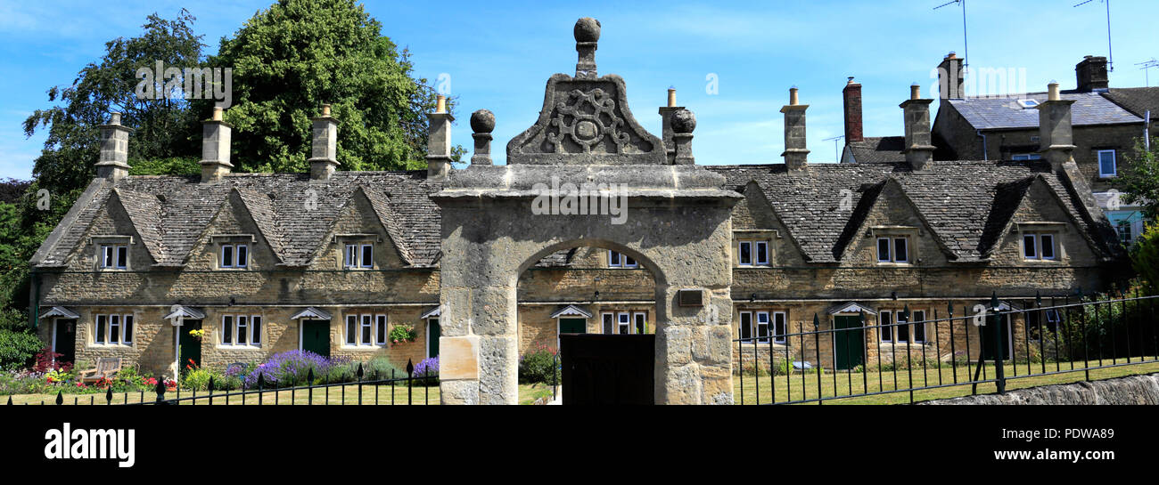 The stone built Almshouses at Chipping Norton town, Oxfordshire Cotswolds, England, UK Stock Photo