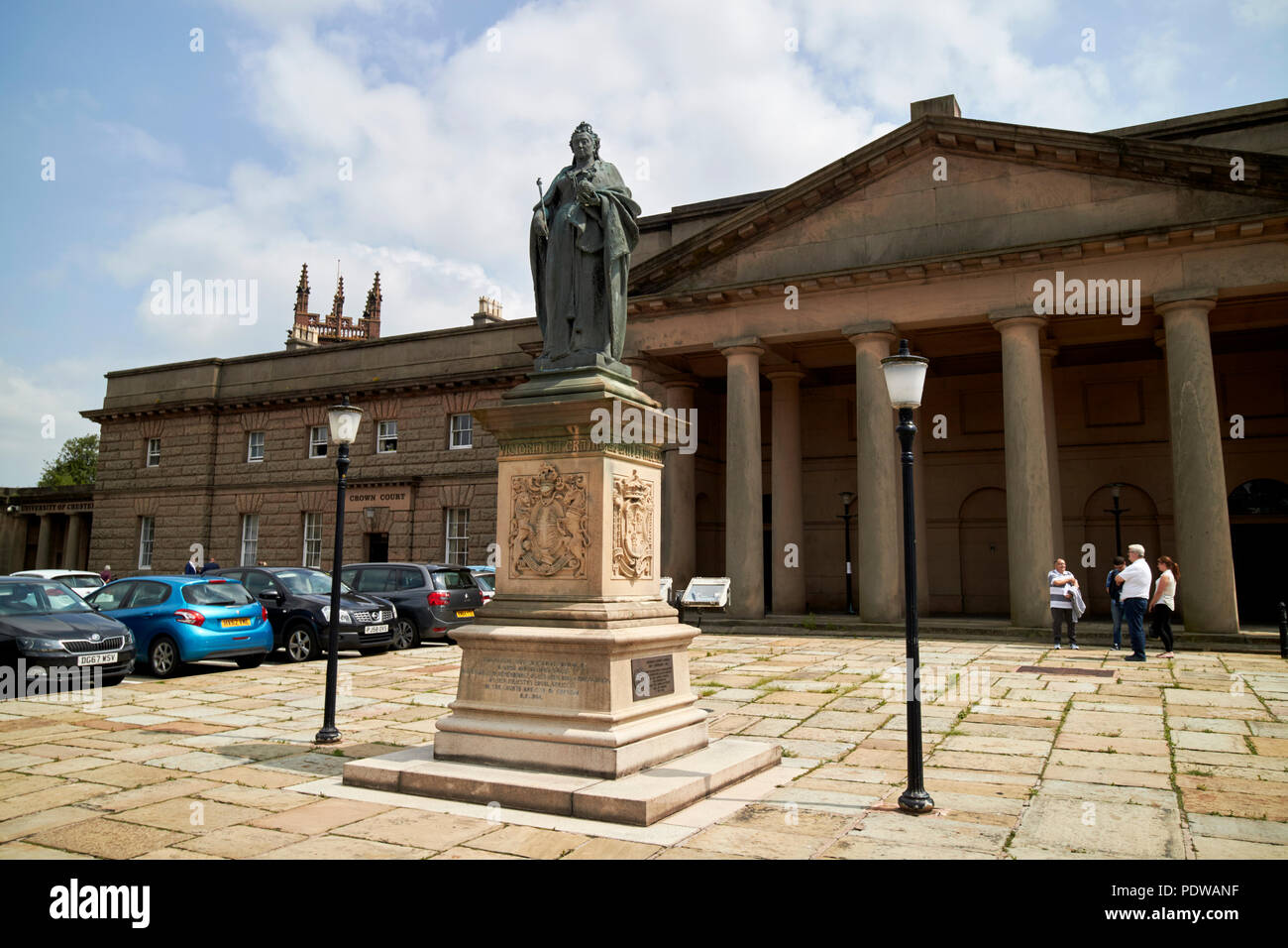 statue of queen victoria outside chester crown court part of chester