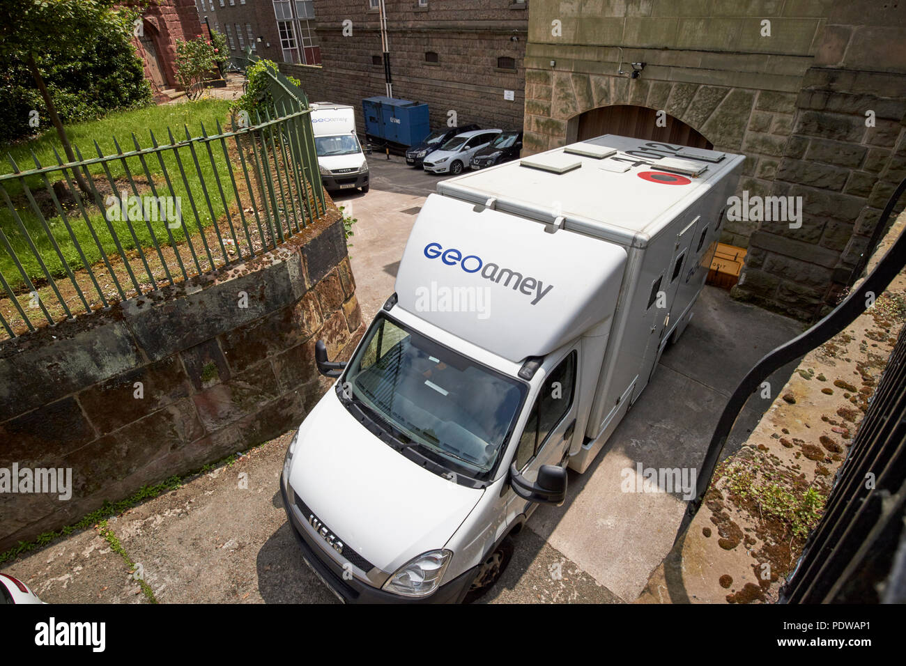 geoamey prisoner transport vehicle outside chester crown court at chester cheshire england uk Stock Photo