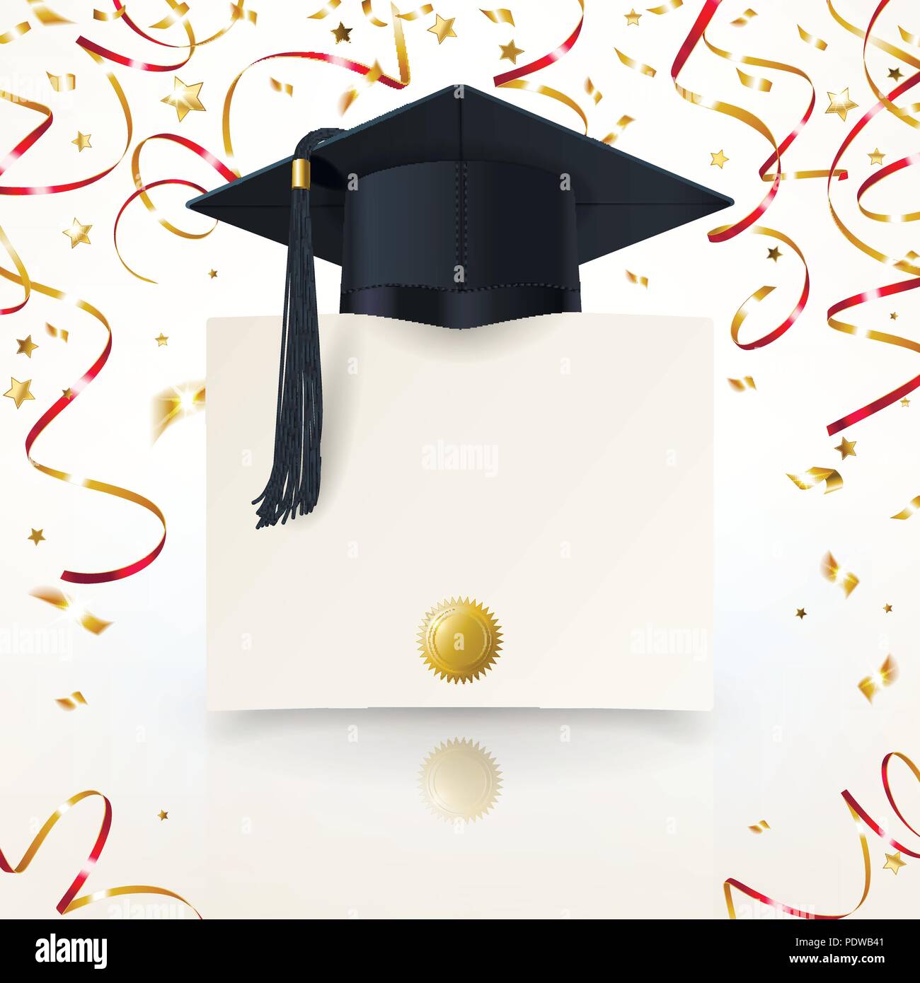 congratulatory background on graduation with a graduate cap and diploma  Stock Vector Image & Art - Alamy