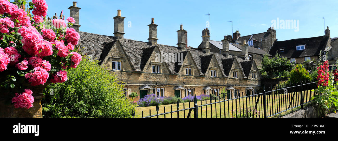 The stone built Almshouses at Chipping Norton town, Oxfordshire Cotswolds, England, UK Stock Photo