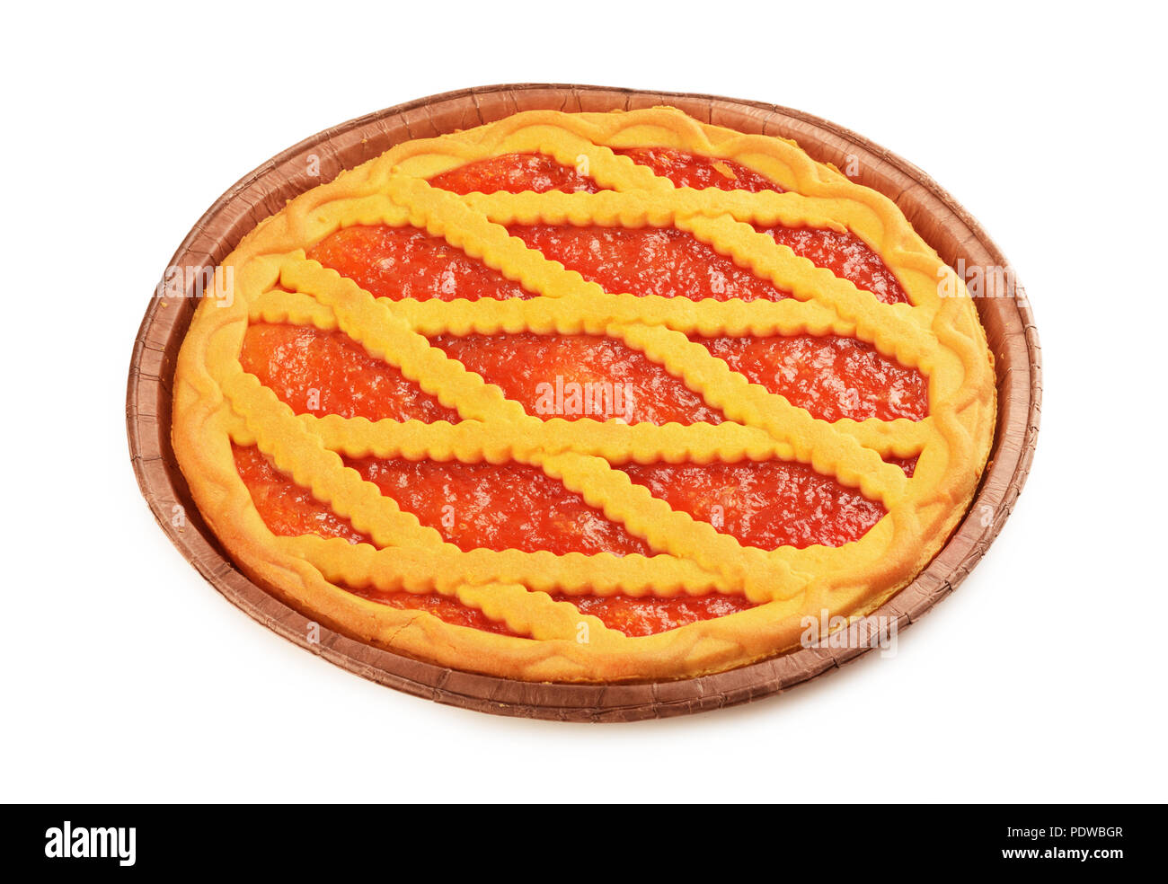 Cake with peach jam isolated on a white background Stock Photo Alamy