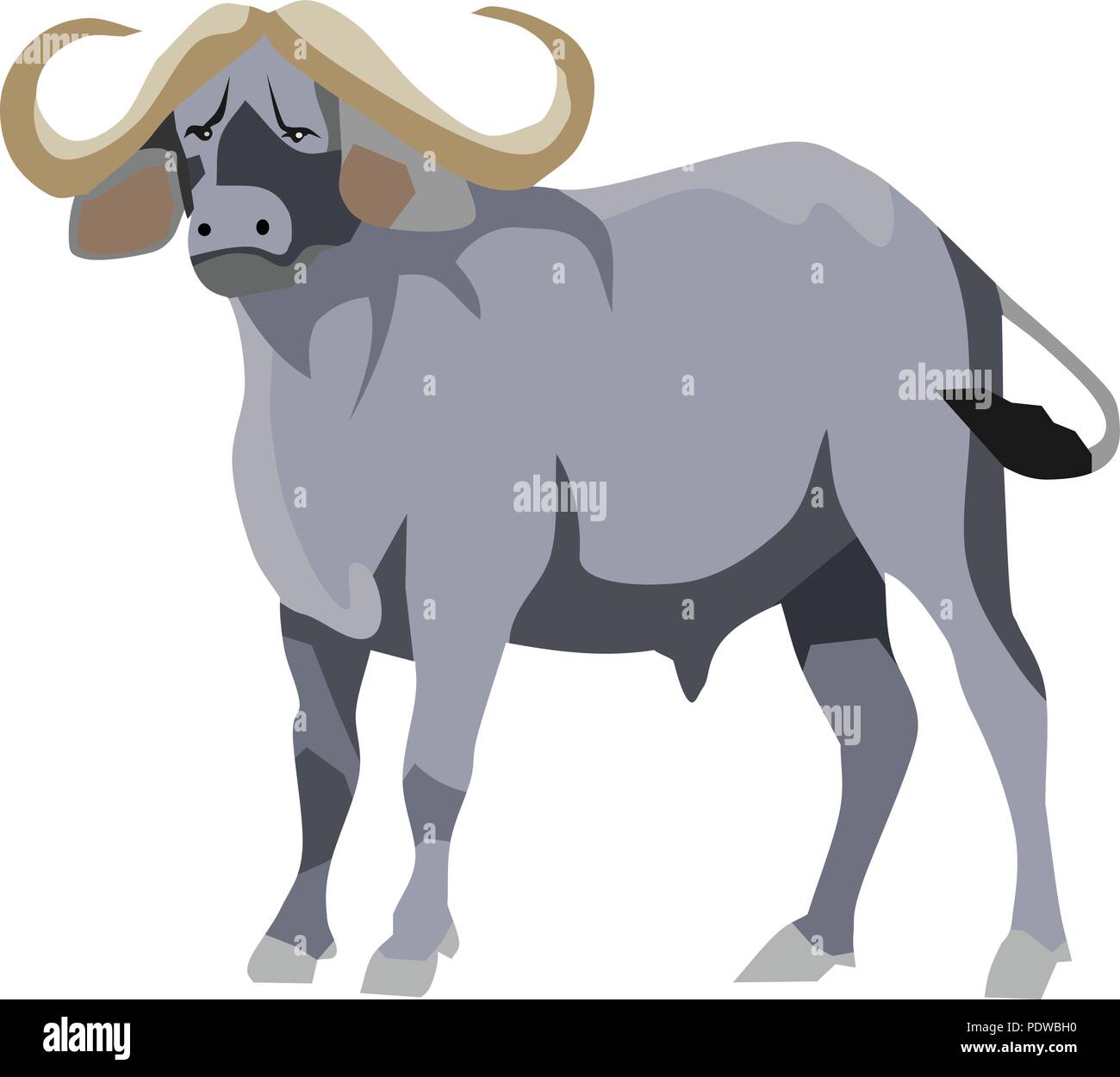 Ox or Buffalo Mammal Animal Stock Vector