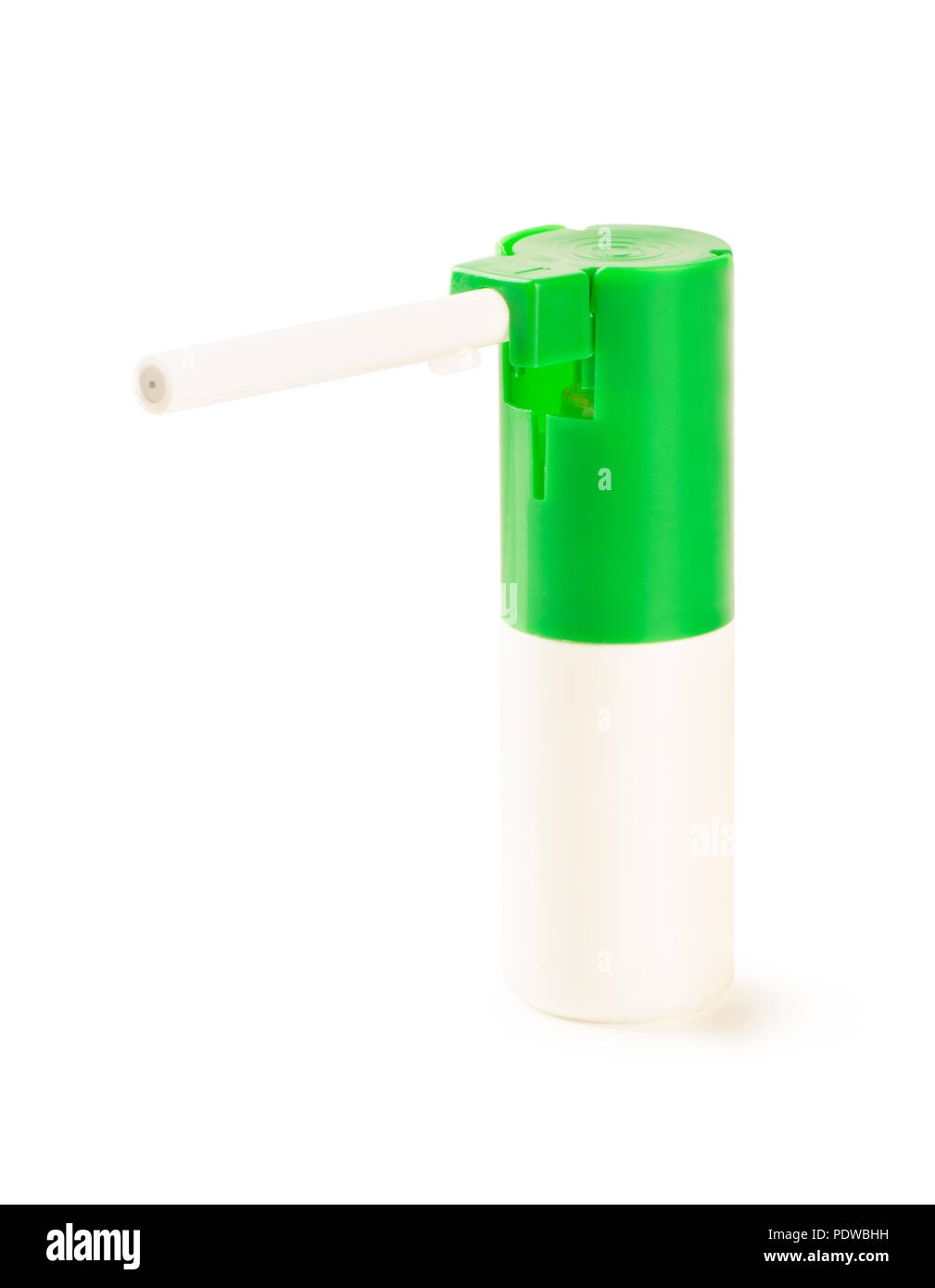 Green medical spray isolated on a white background Stock Photo Alamy