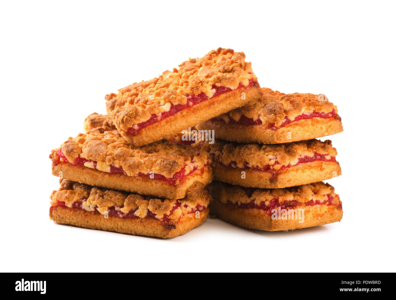 Cookies with jam isolated on a white background Stock Photo