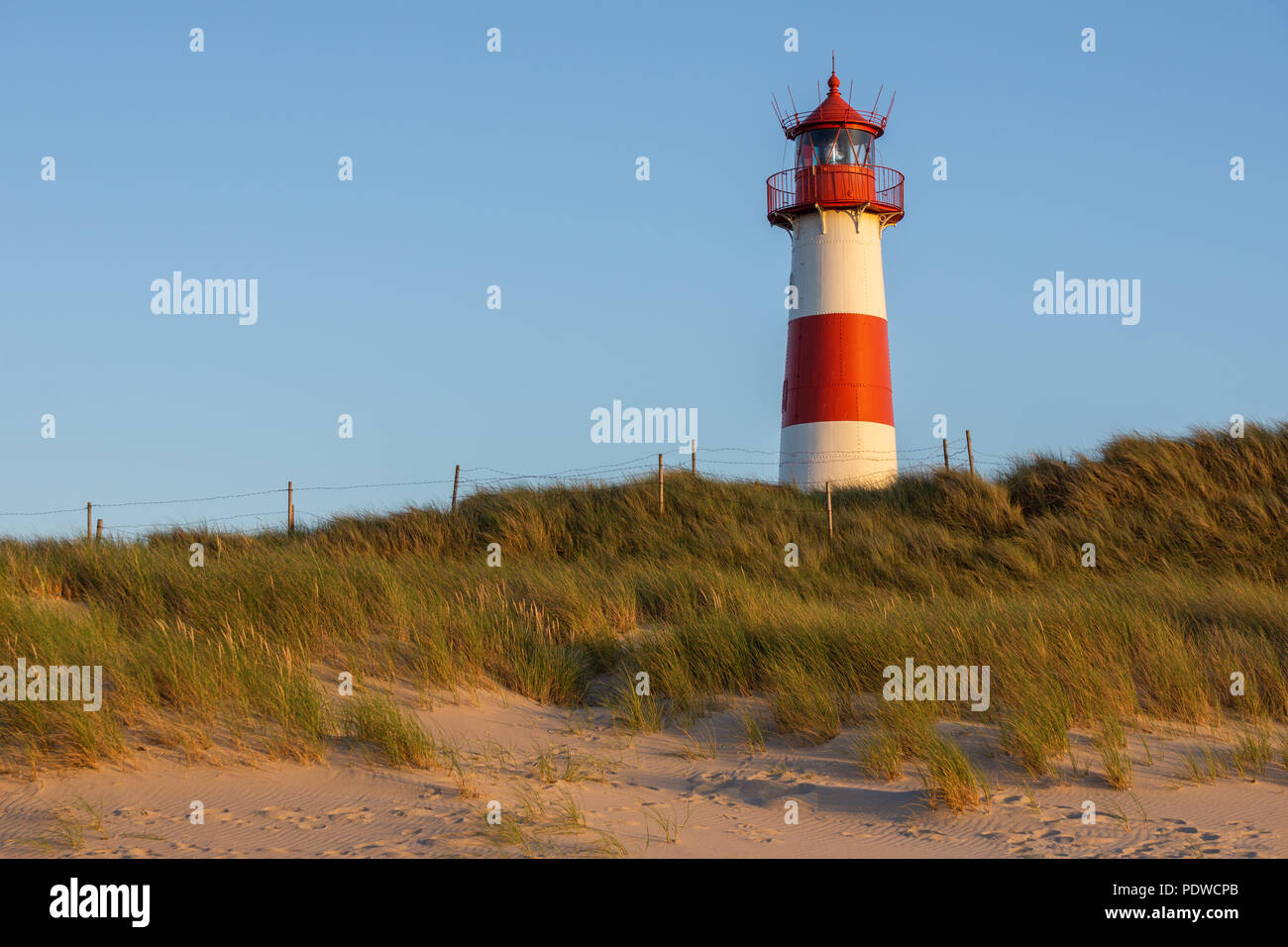 Lighthouse List-Ost on the island Sylt, Germany Stock Photo